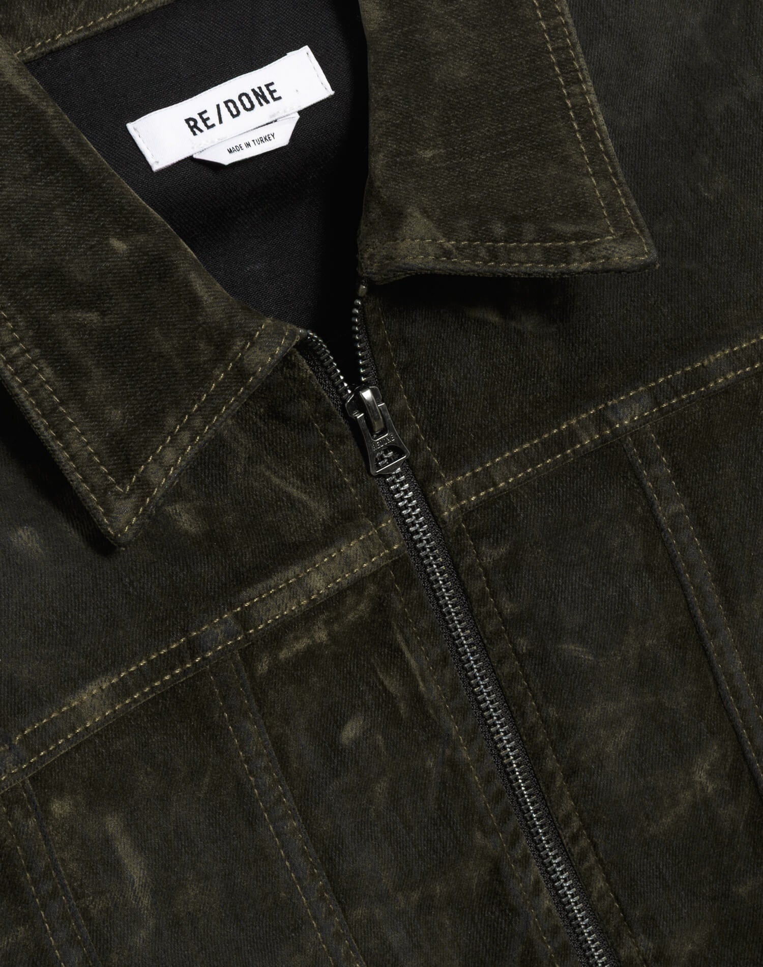 Slim Zip Jacket - Olive Branch Flocked