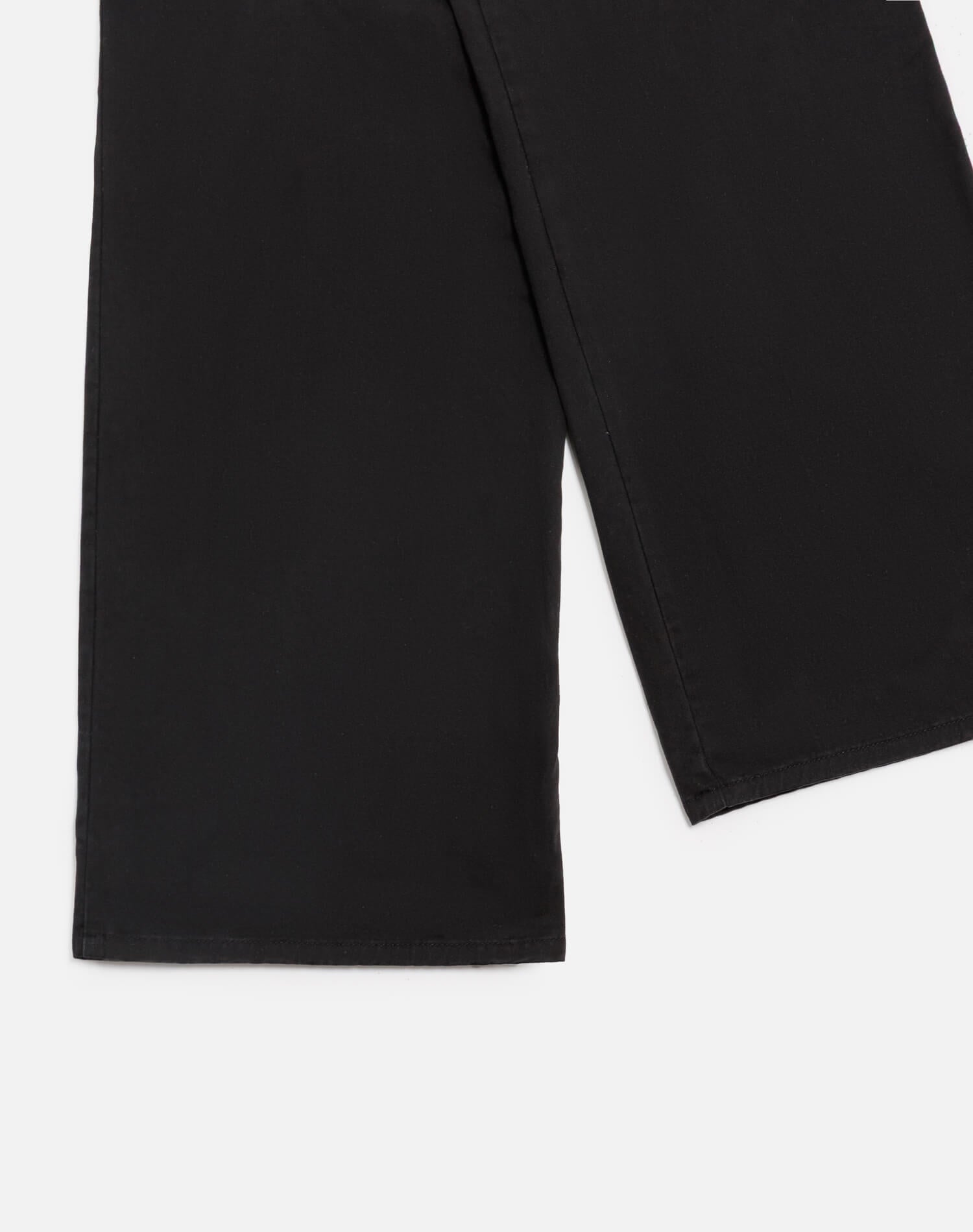 Mid Rise Wide Leg Trouser - Washed Black