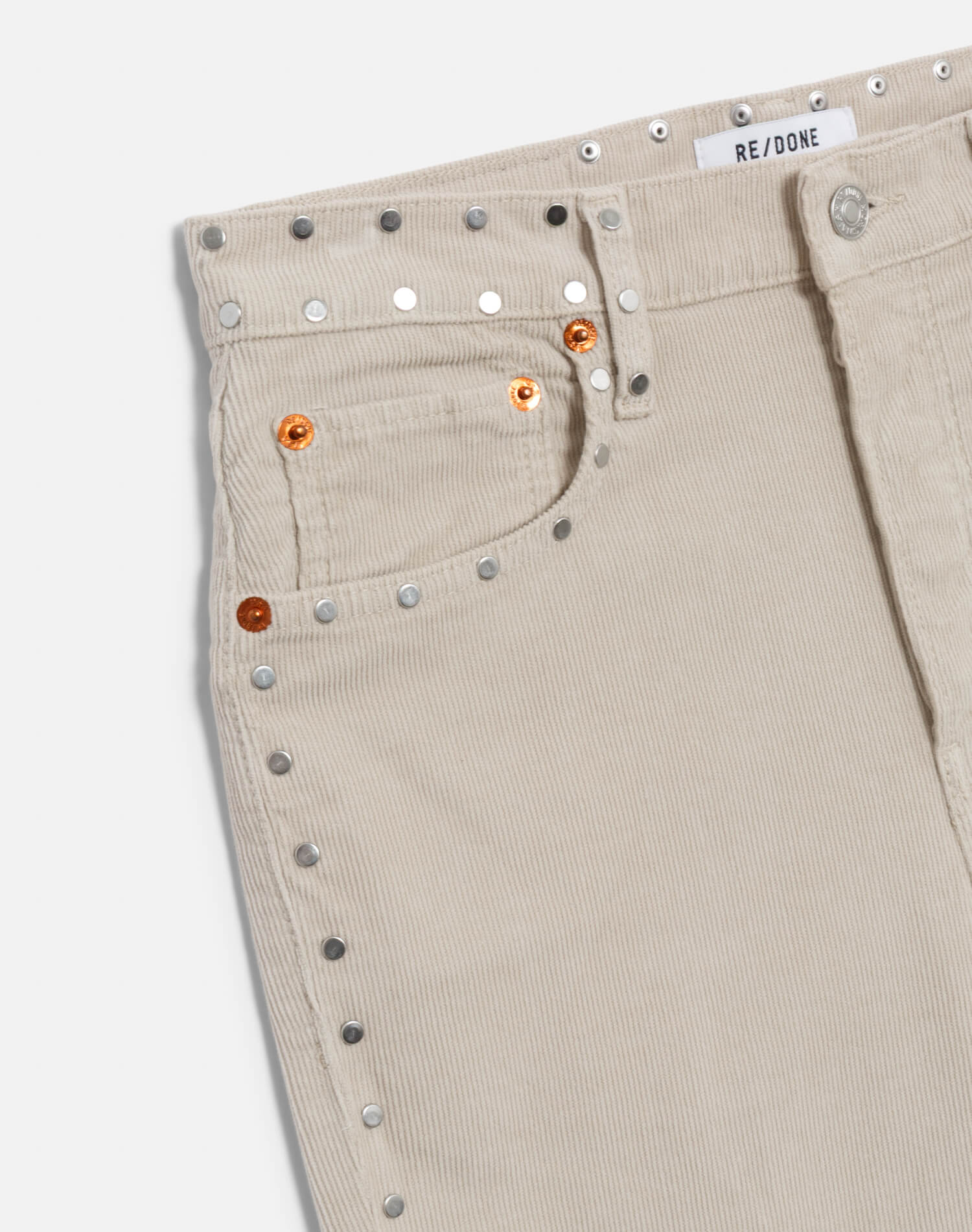 Comfort Stretch Corduroy 70s Stove Pipe - Vintage Pearl Stud