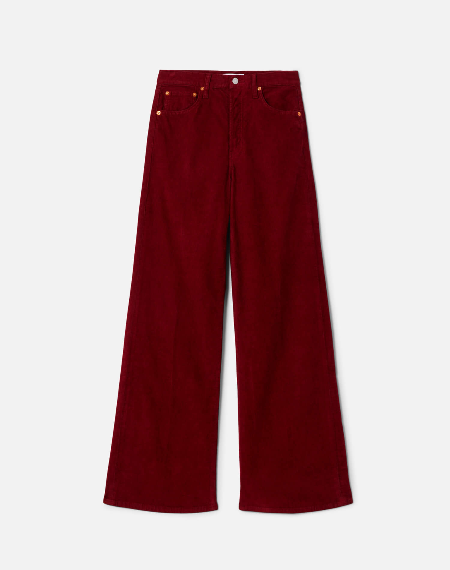High Rise Wide Leg - Beet Cord