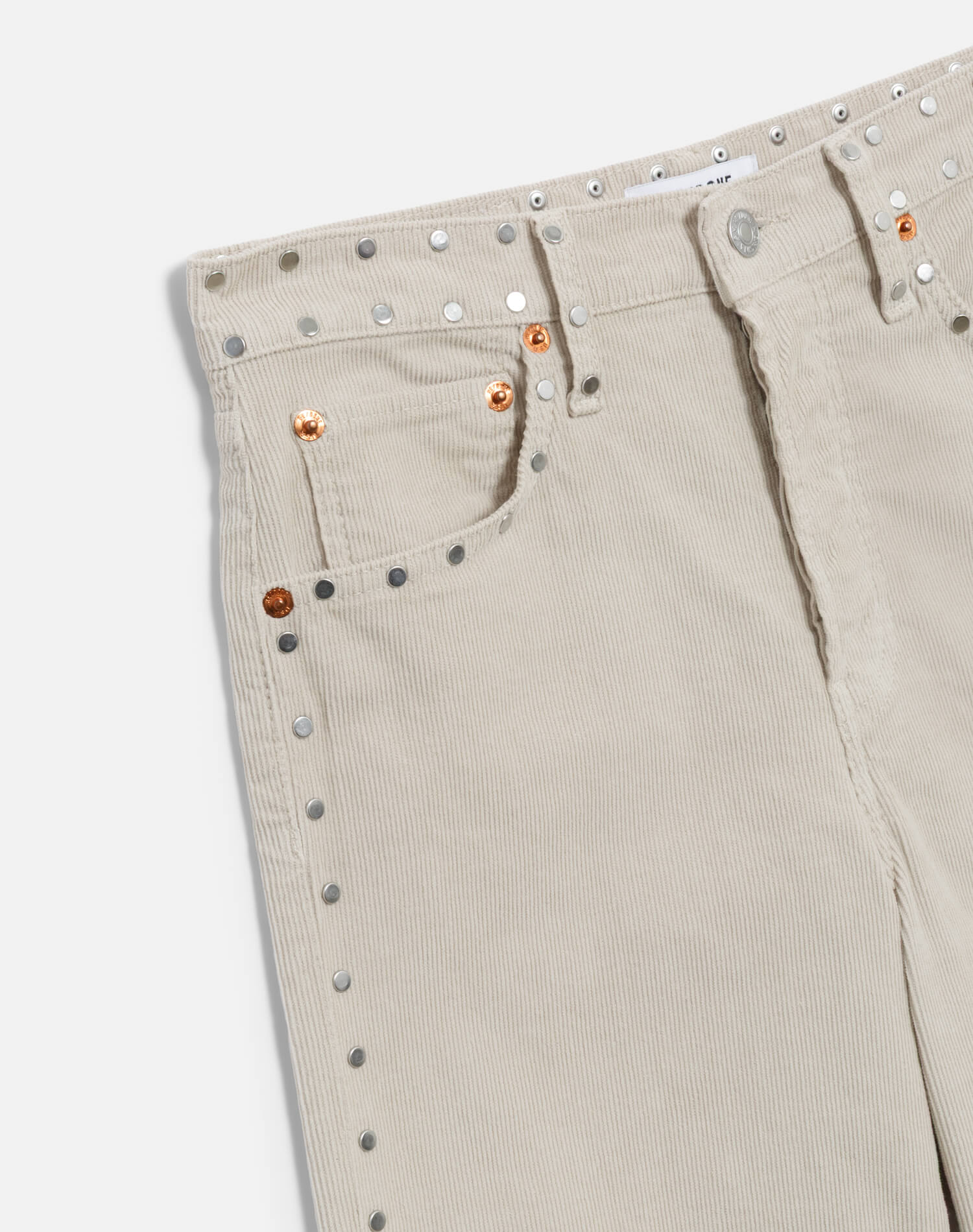 Comfort Stretch Corduroy High Rise Wide Leg - Vintage Pearl Stud