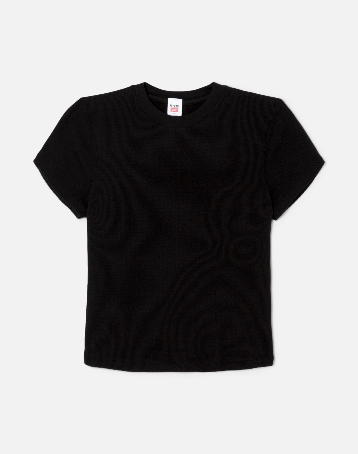 Hanes 90s Pointelle Baby Tee - Black