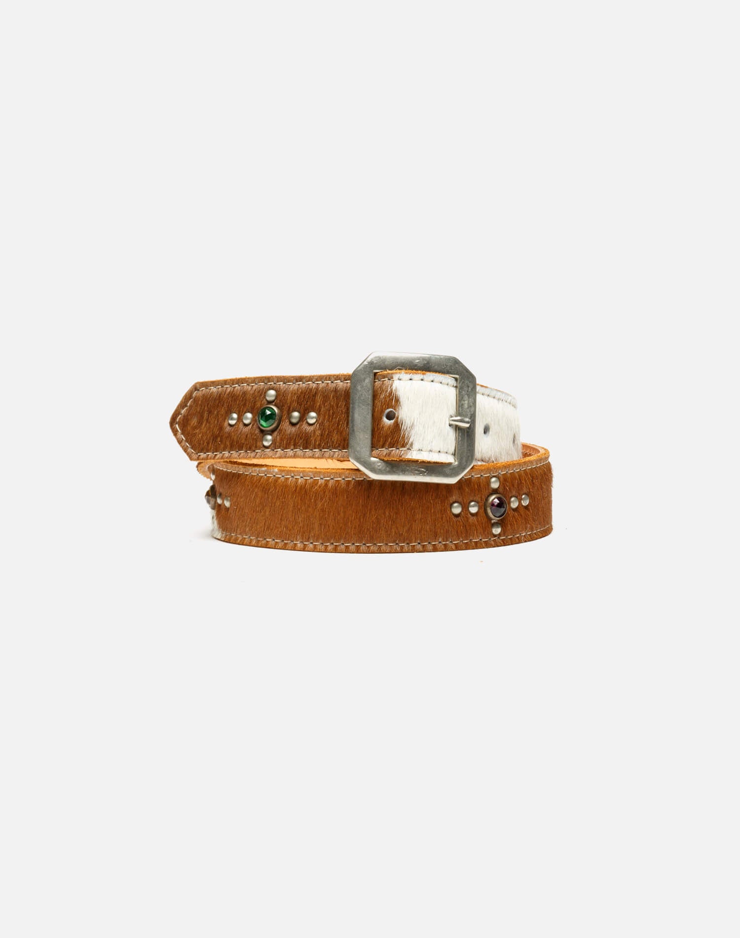 Upcycled Waylon Belt - Brown Cowhide