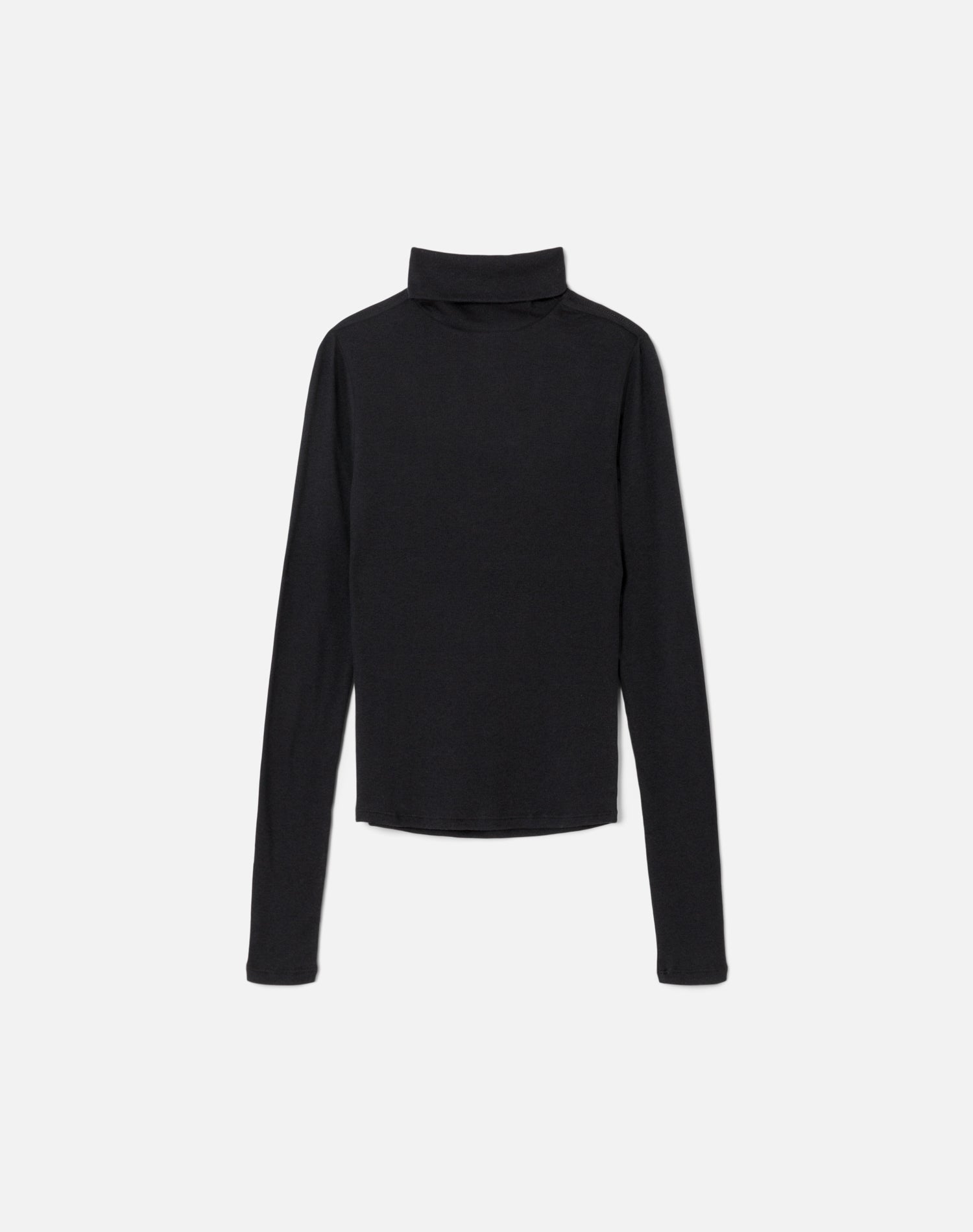 Ribbed Turtleneck - Black