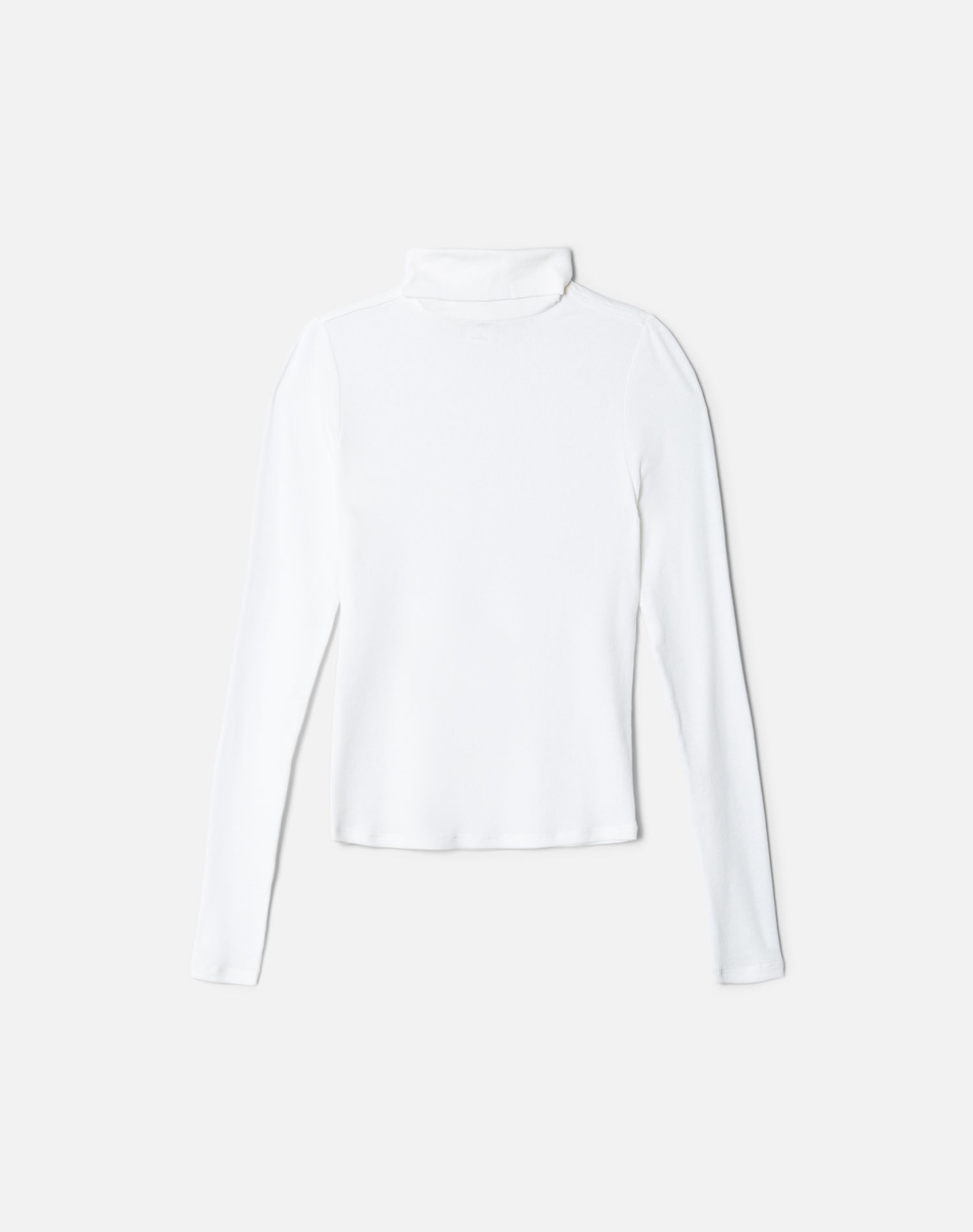 Ribbed Turtleneck - White