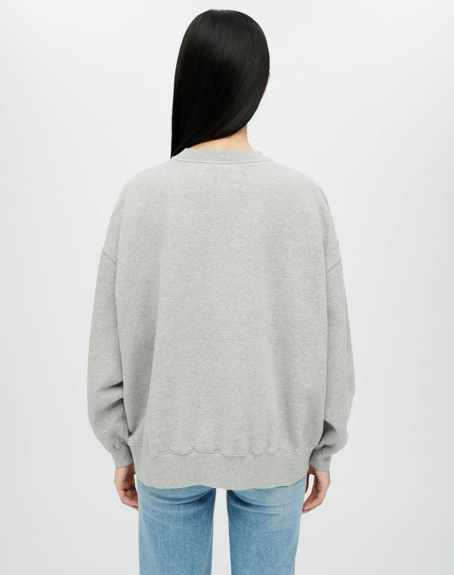 Hanes Oversized Crewneck Sweatshirt - Heather Grey