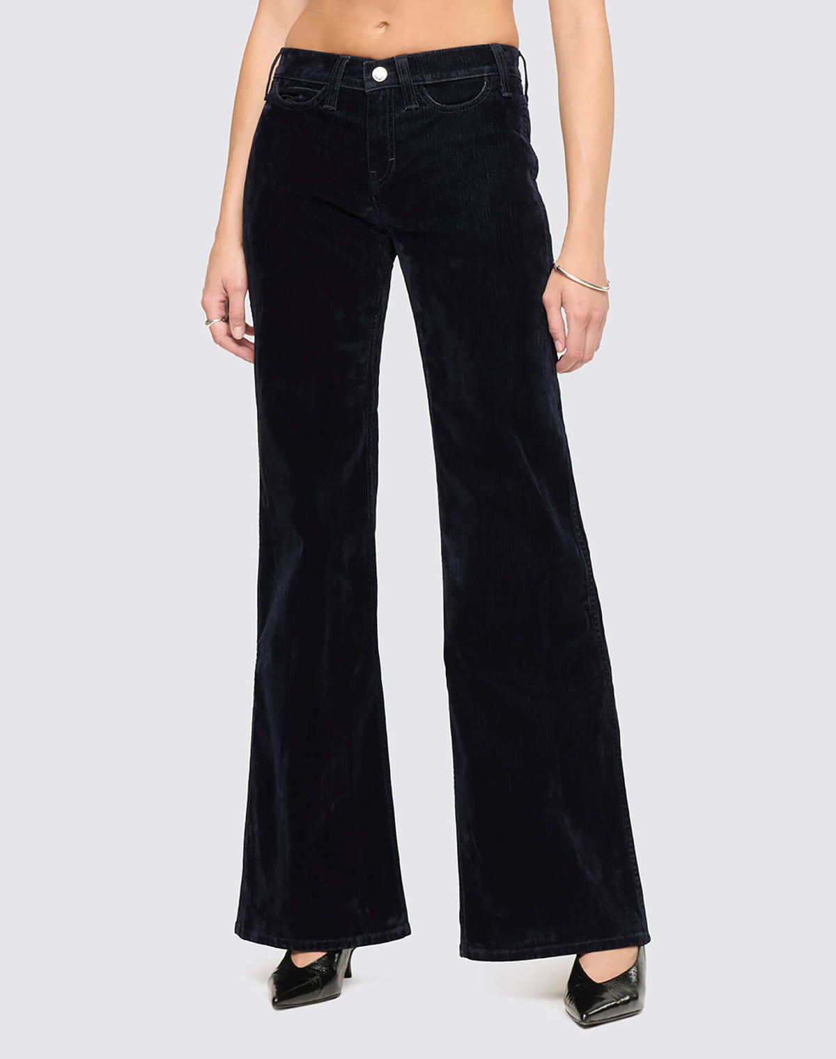 Lou - Navy Flocked