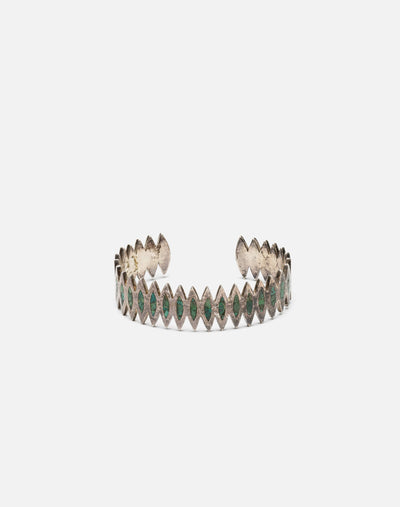 60s Sterling Inlay Turquoise Sawtooth Bracelet