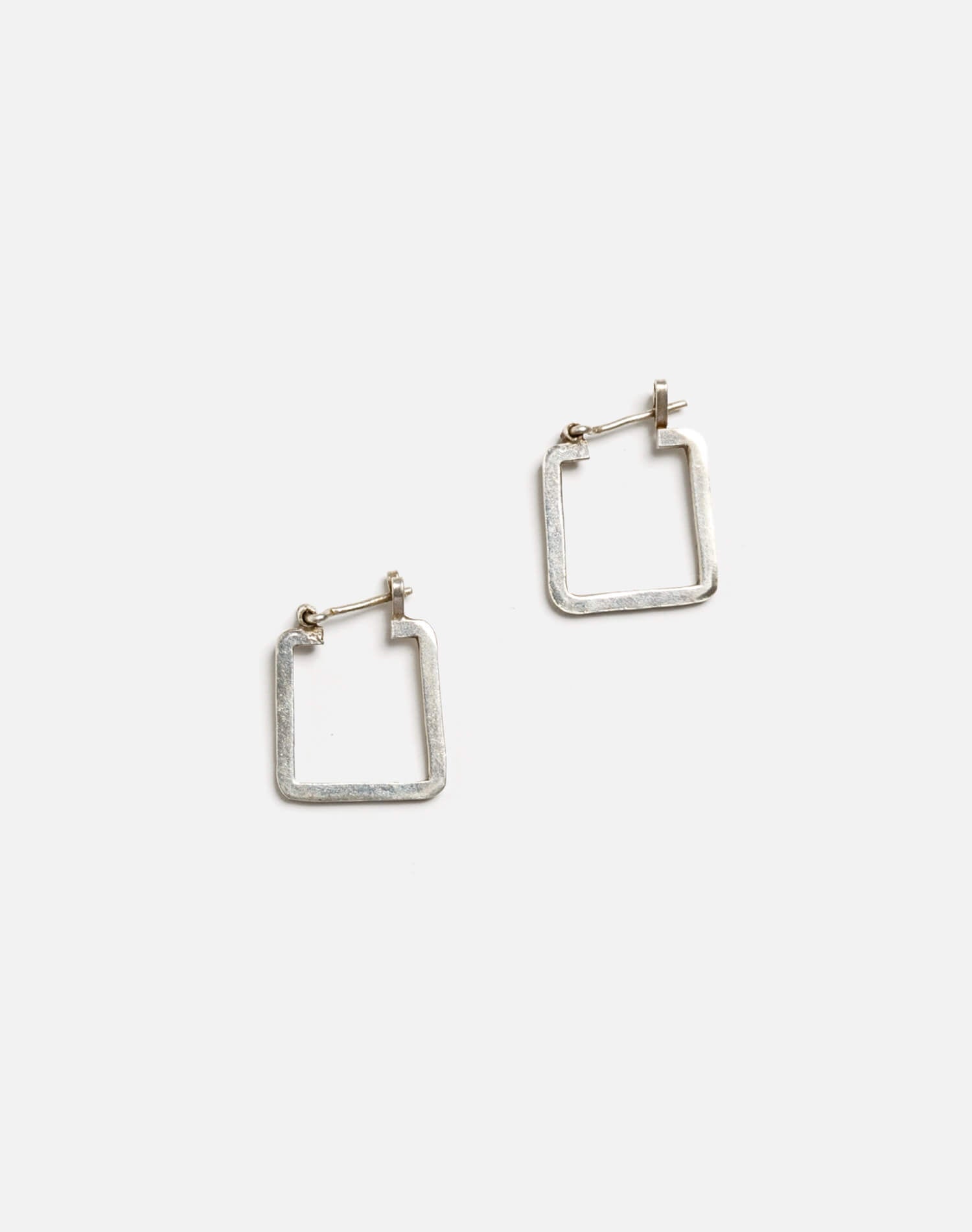 60s Sterling Modernist Square Earrings