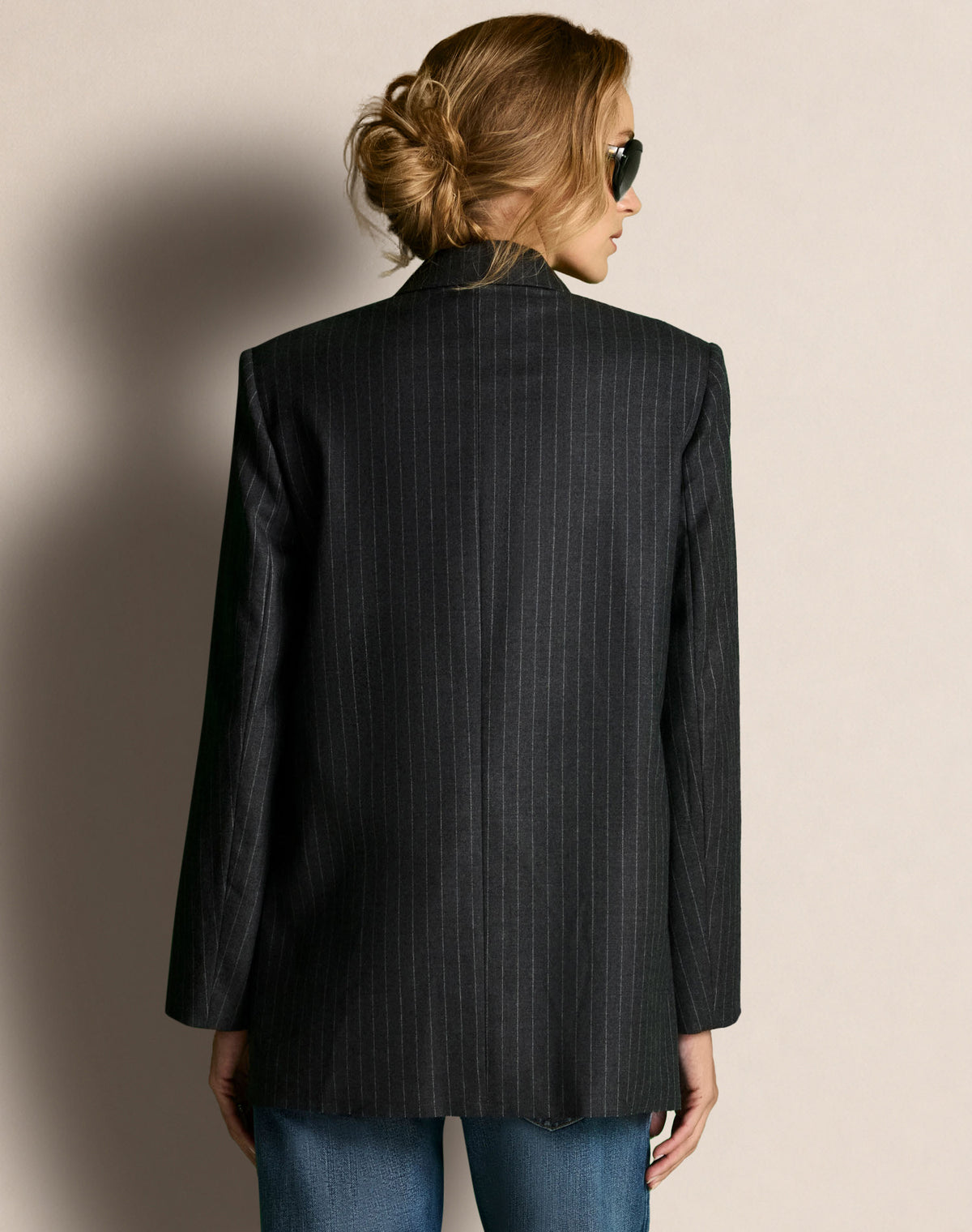 Didion Blazer - Grey Pinstripe
