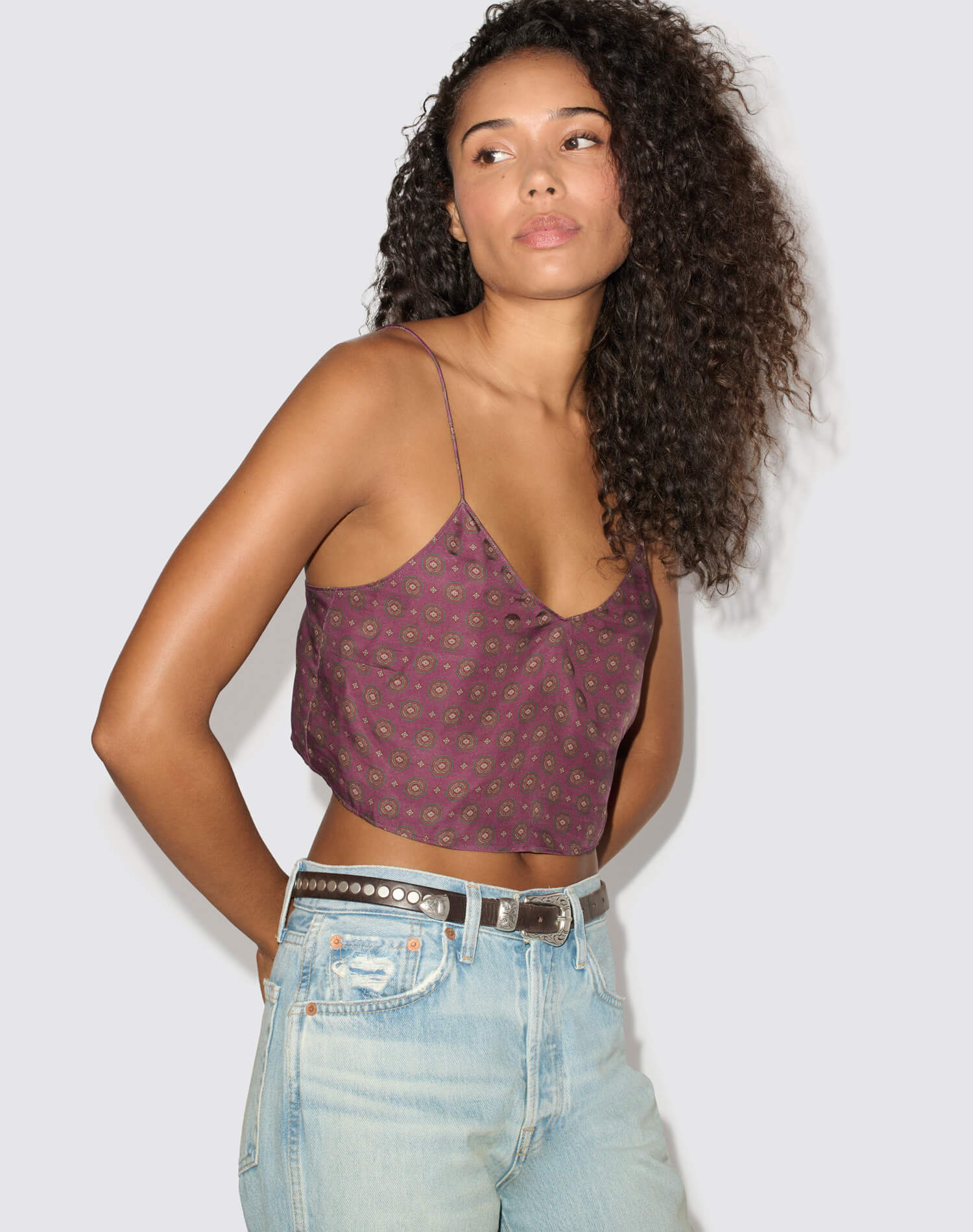 Blair Cami - Mulberry Tie Print