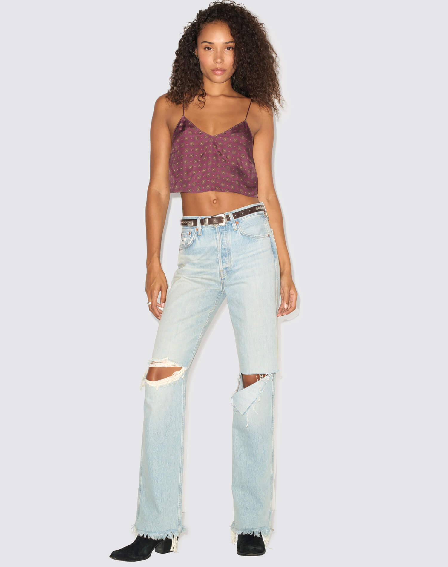 Blair Cami - Mulberry Tie Print