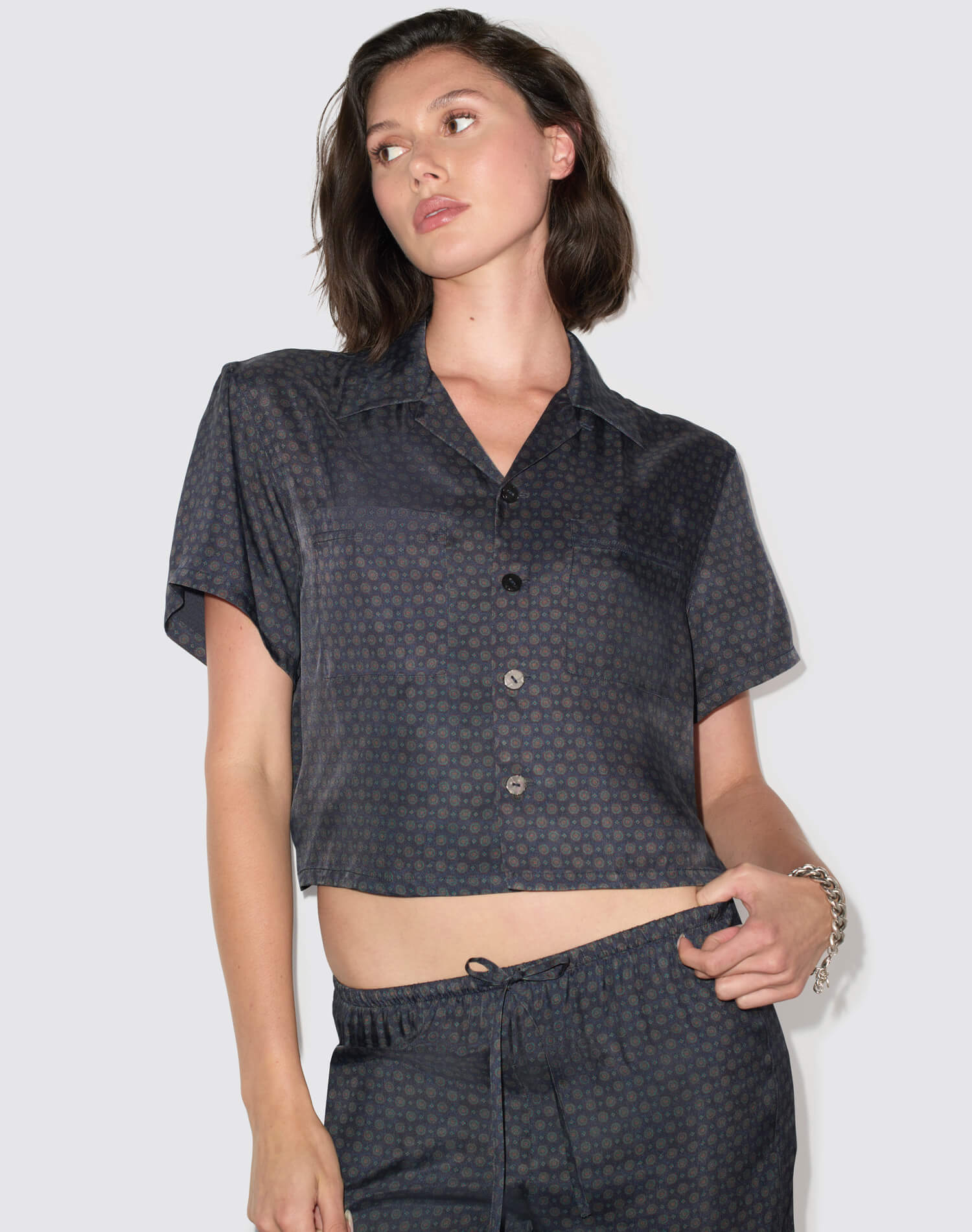 Reece Shirt - Mini Navy Tie Print