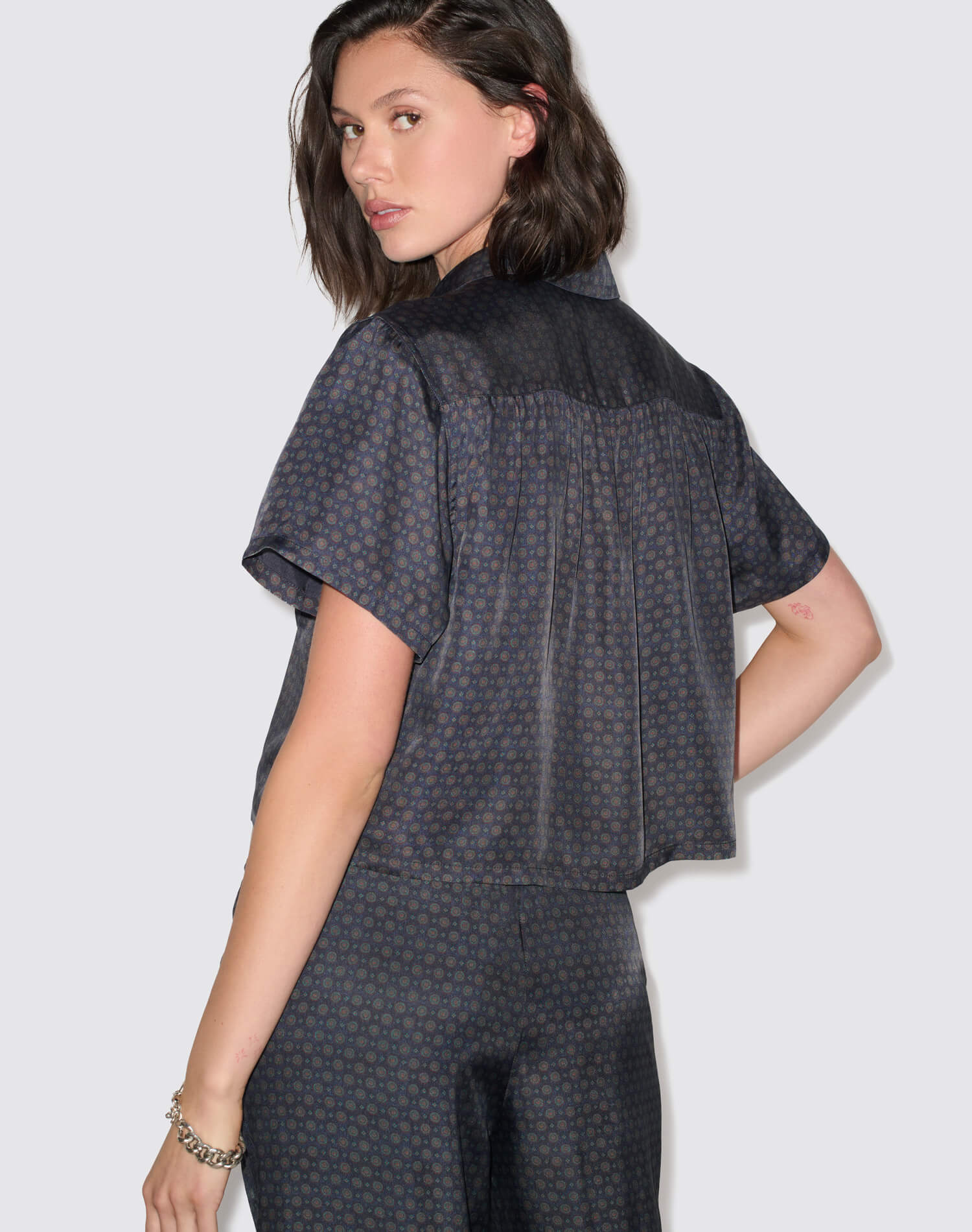 Reece Shirt - Mini Navy Tie Print