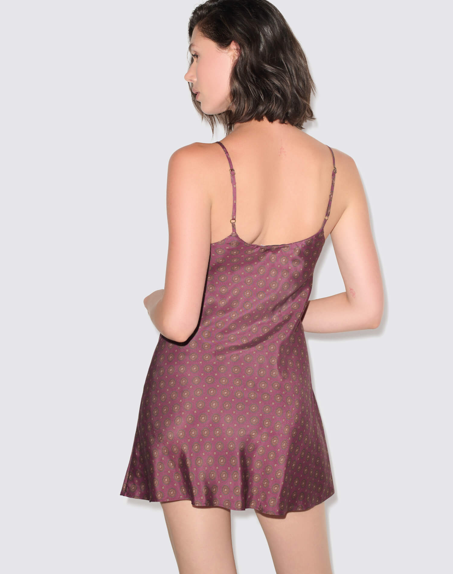 Gigi Slip Dress - Mulberry Tie Print