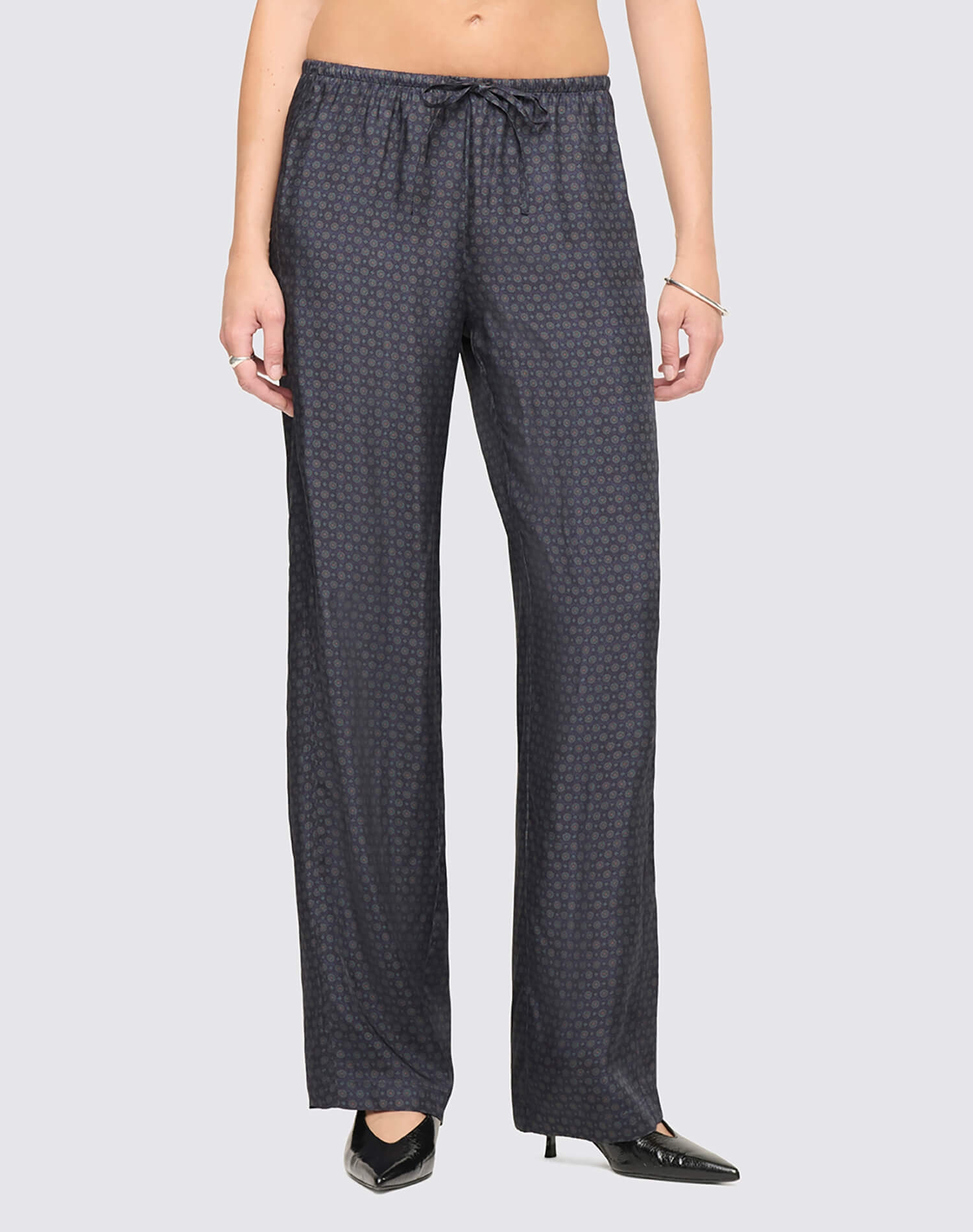 Cali Pant - Mini Navy Tie Print