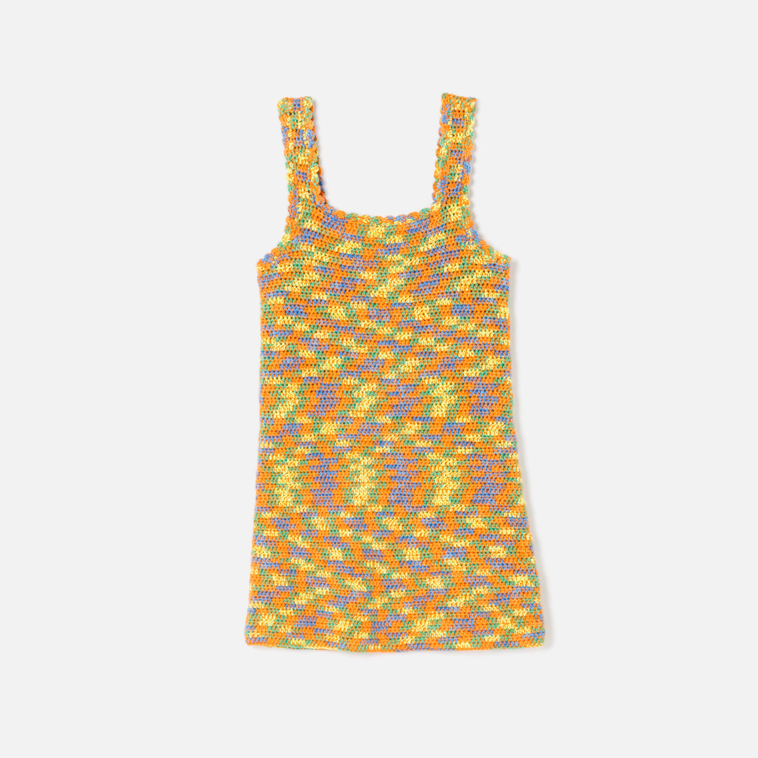 70s Crochet Dress - Multi Space Dye