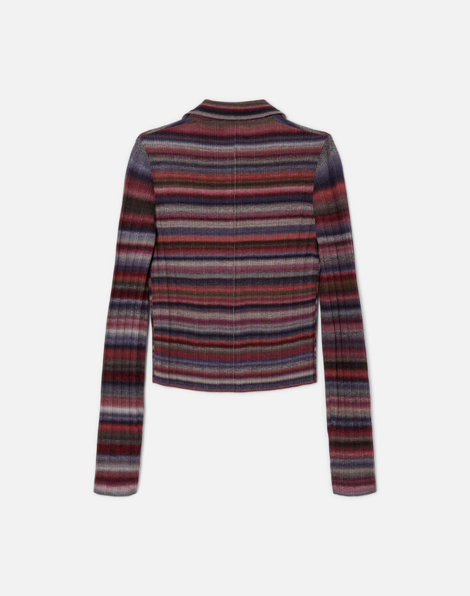 Ribbed Polo Cardigan - Lavender Combo