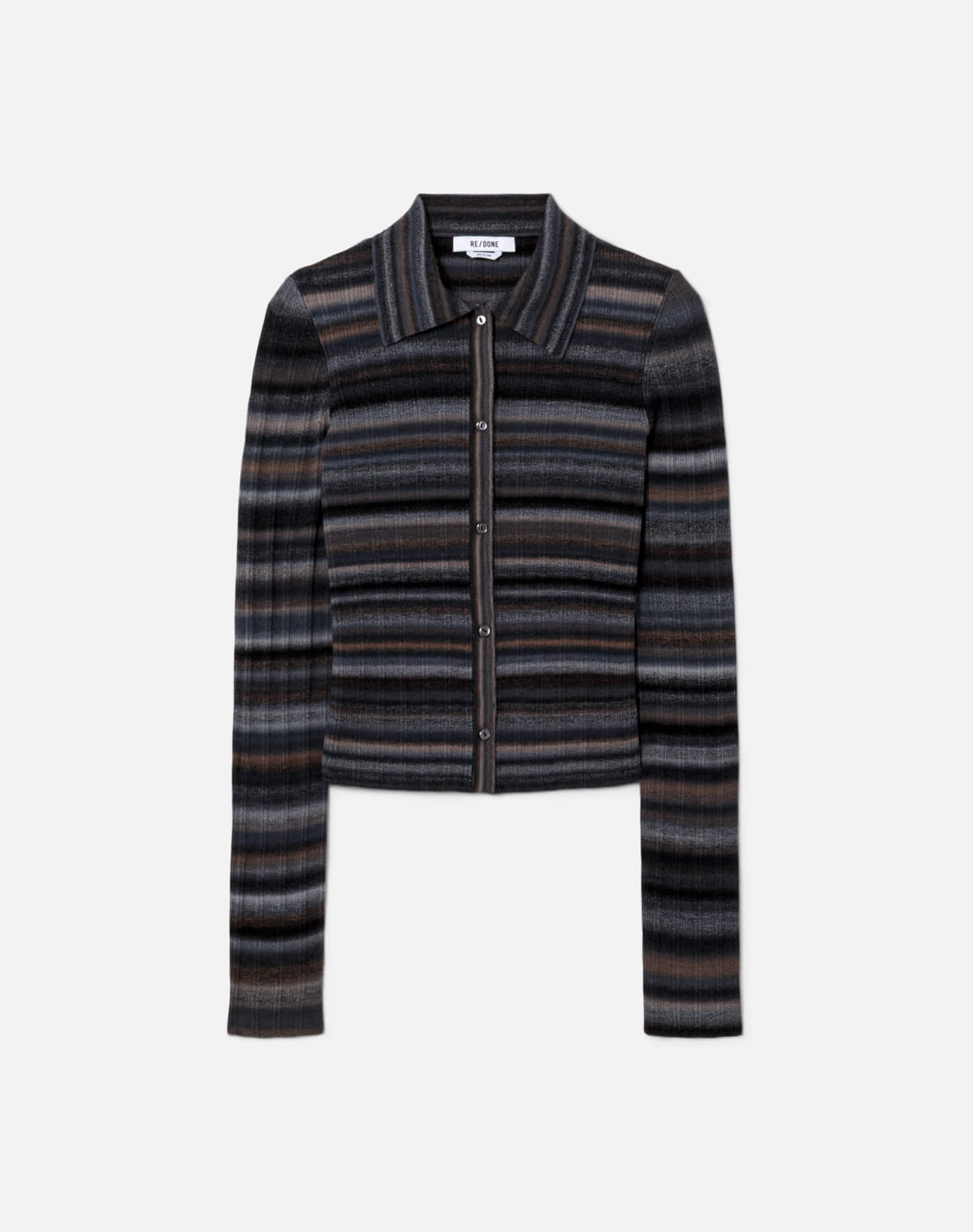 Ribbed Polo Cardi - Black Combo