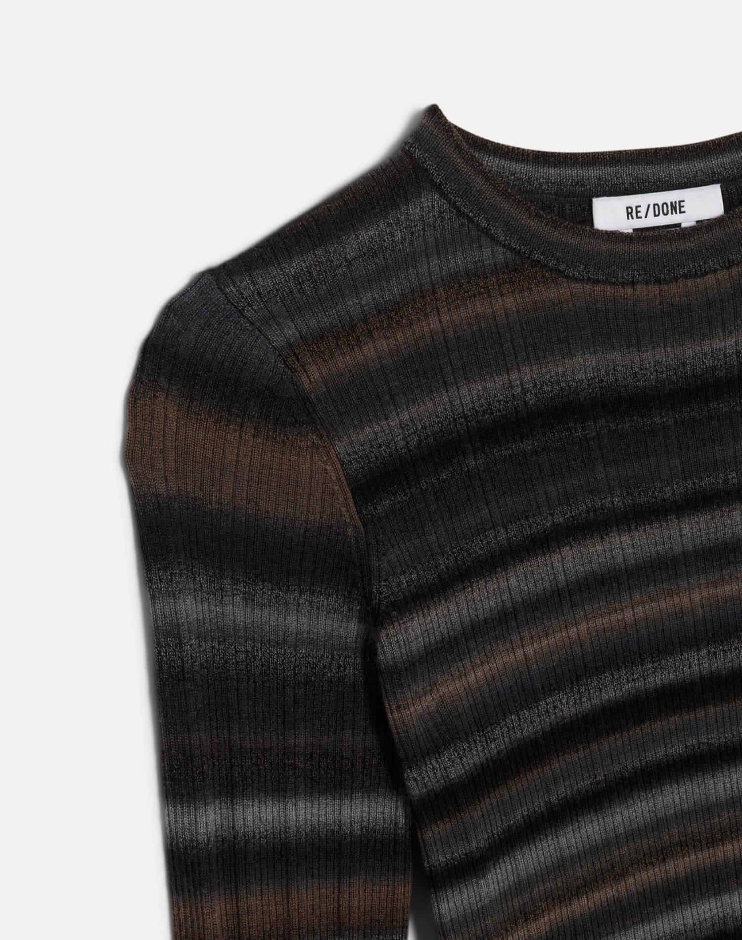 Long Sleeve Rib Crewneck - Black Combo