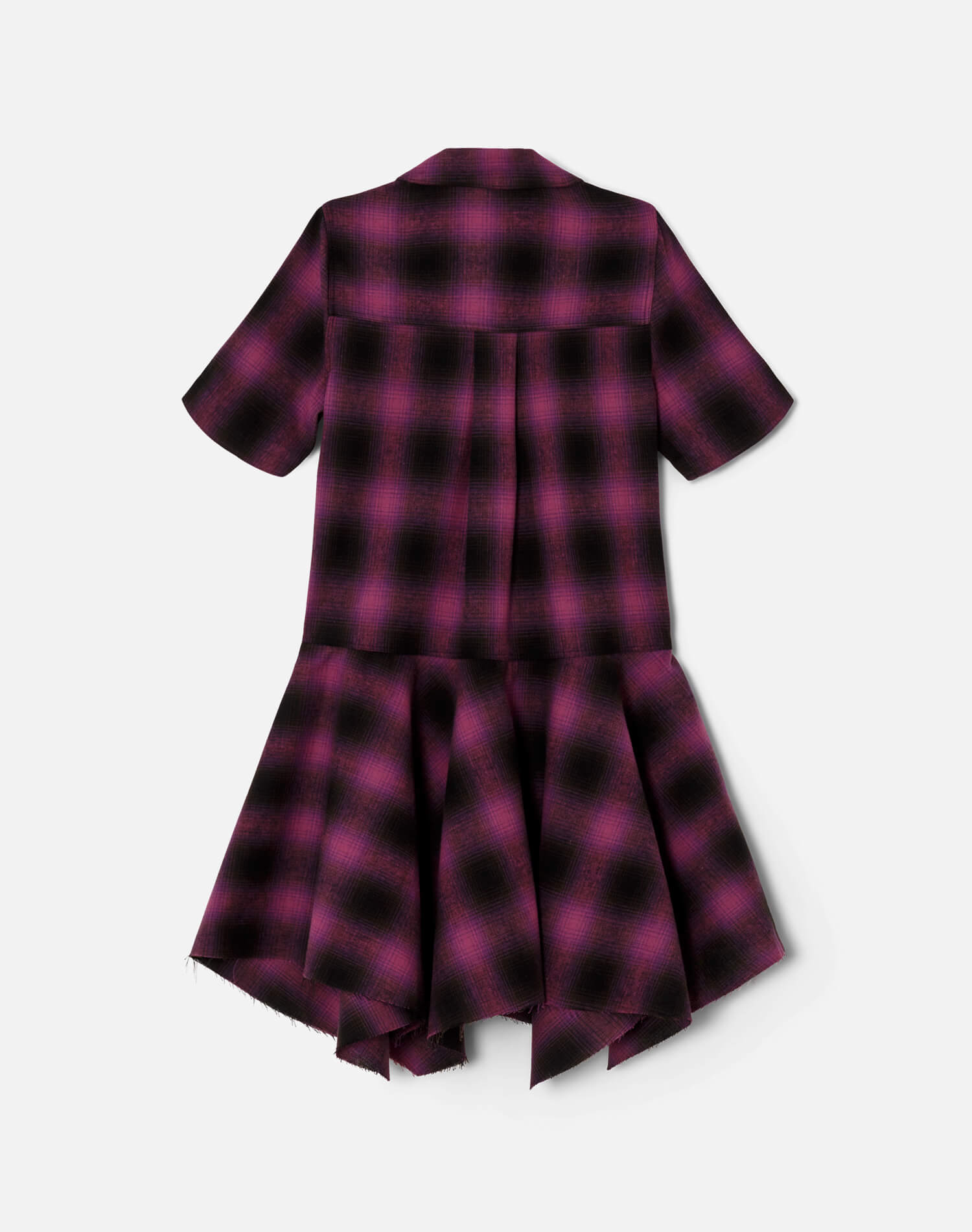 Handkerchief Shirt Dress - Purple Shadow Plaid