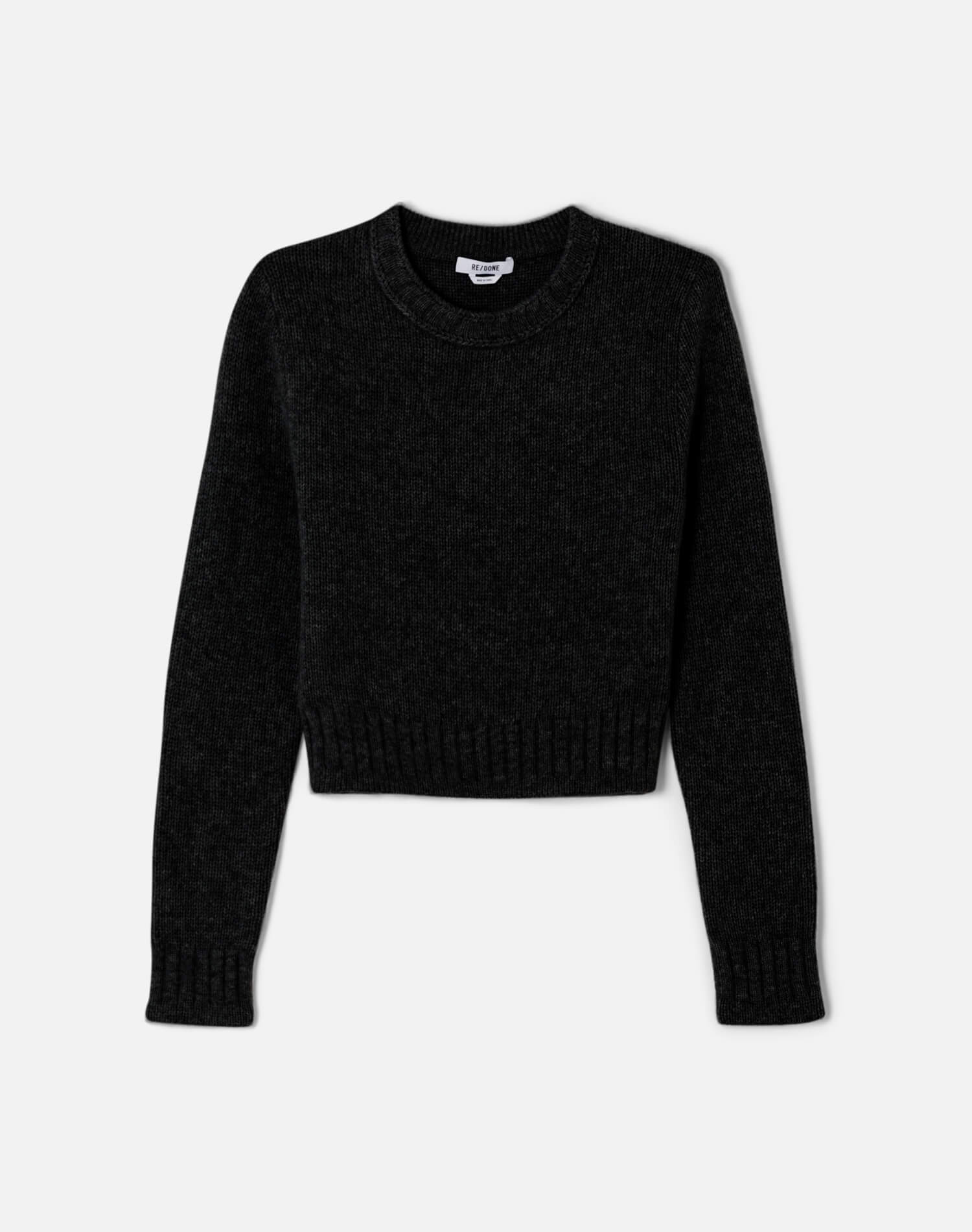 Cashmere Baby Crew Pullover - Black