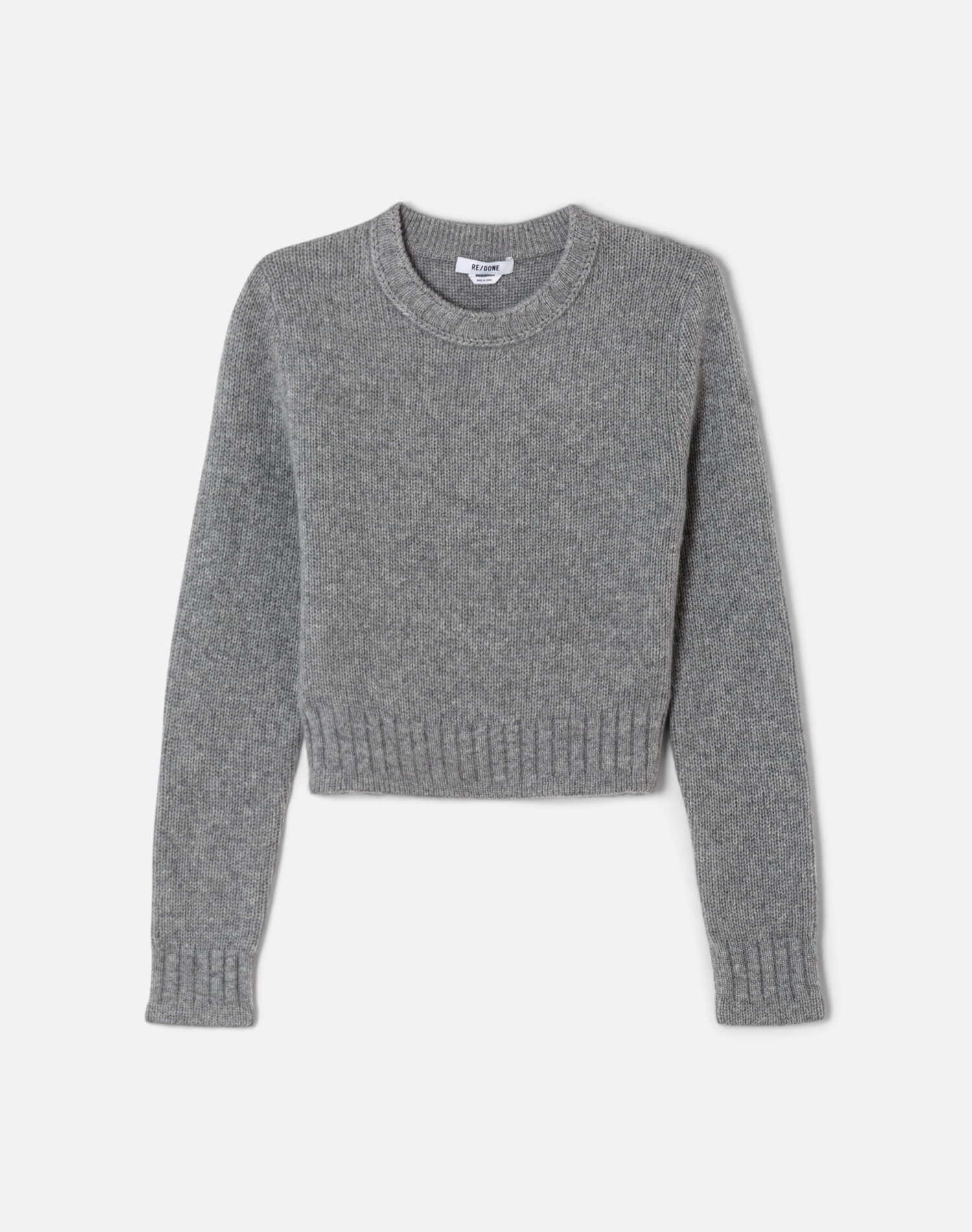 Cashmere Baby Crew Pullover - Grey Heather