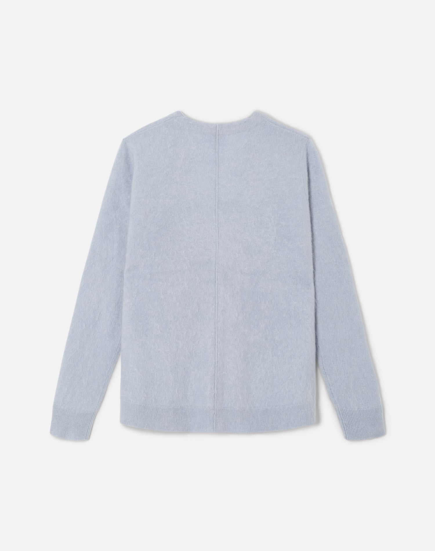 Brushed Cashmere Tailored Cardi - Stone Blue