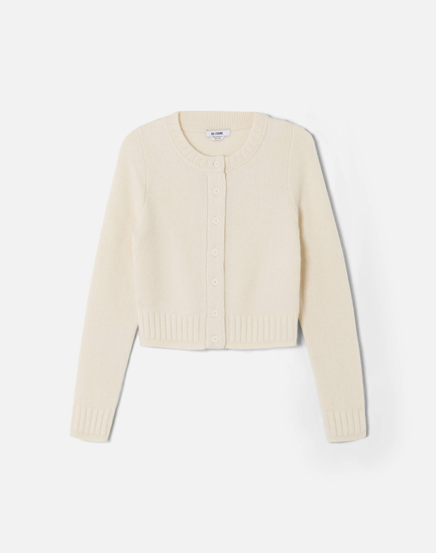 Cashmere Baby Crew Cardi - Ivory