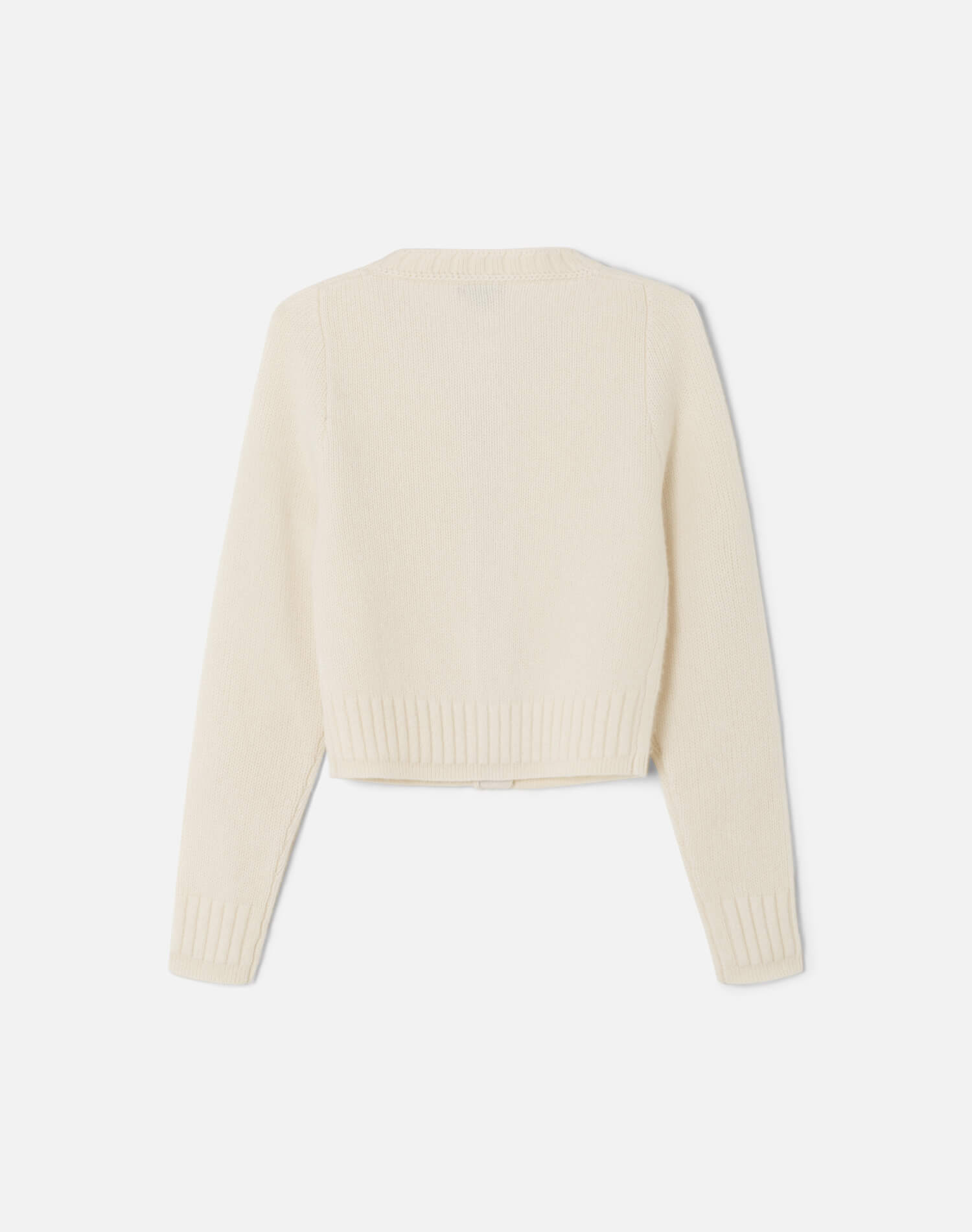 Cashmere Baby Crew Cardi - Ivory