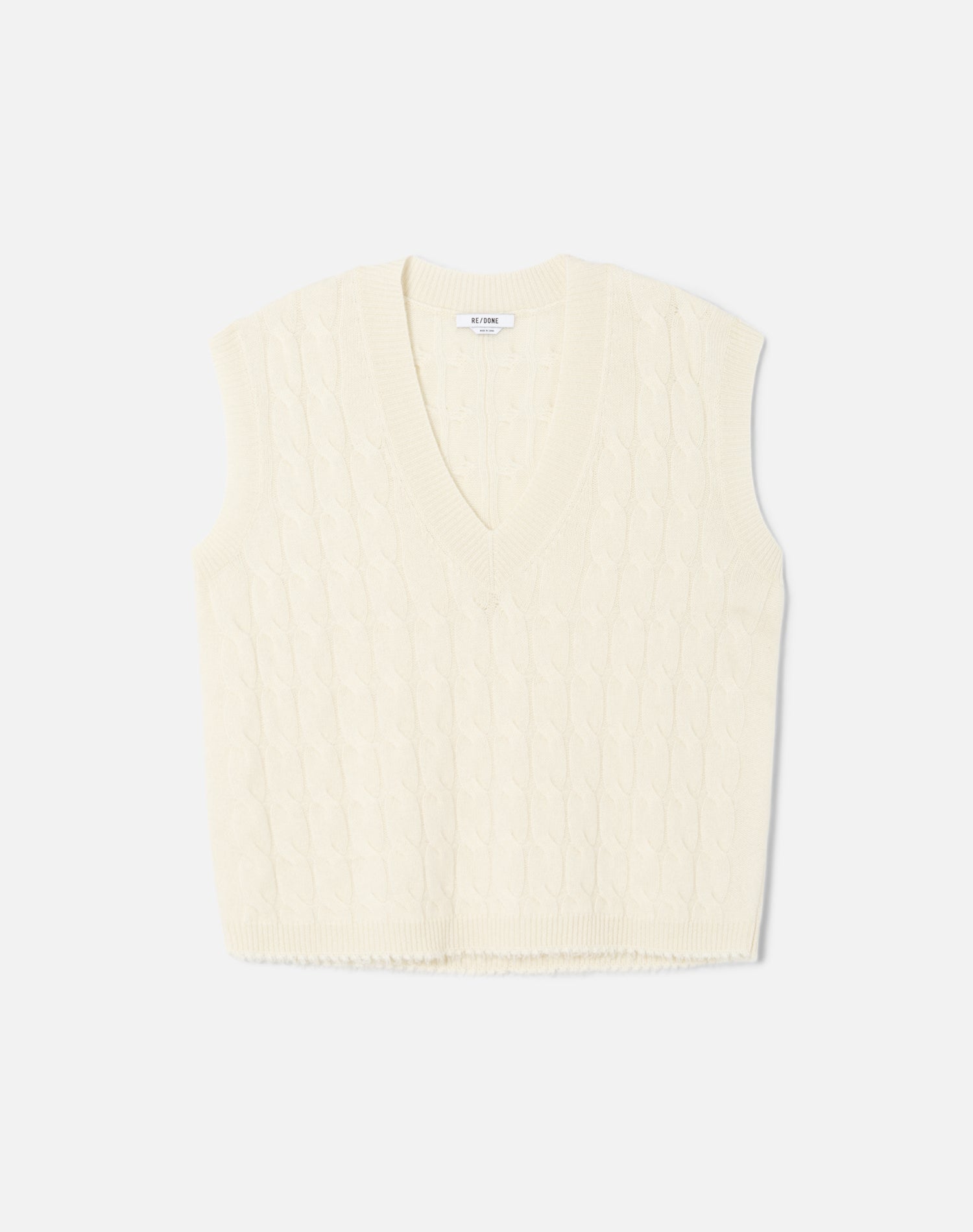 Cashmere Cable Vest - Ivory