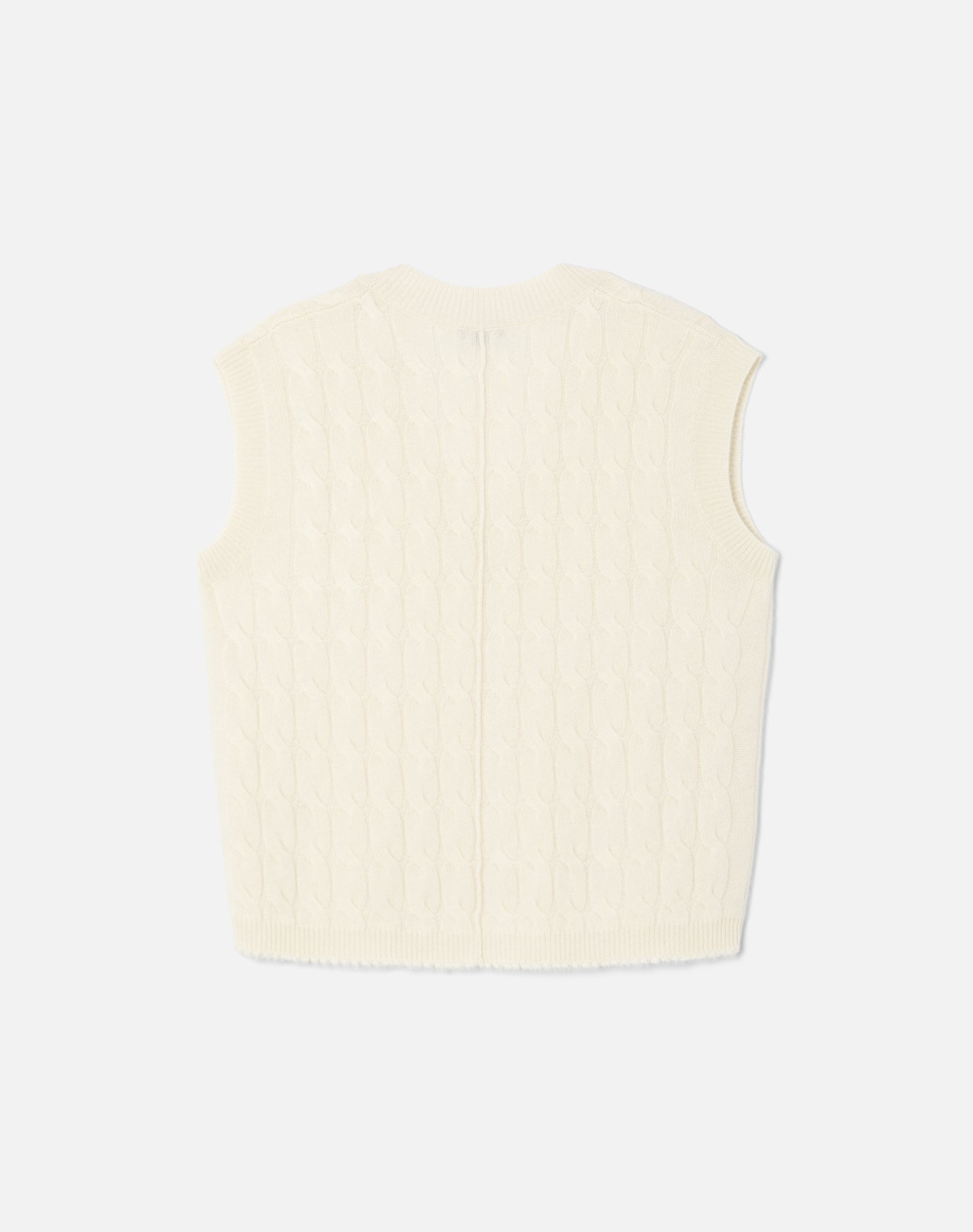 Cashmere Cable Vest - Ivory