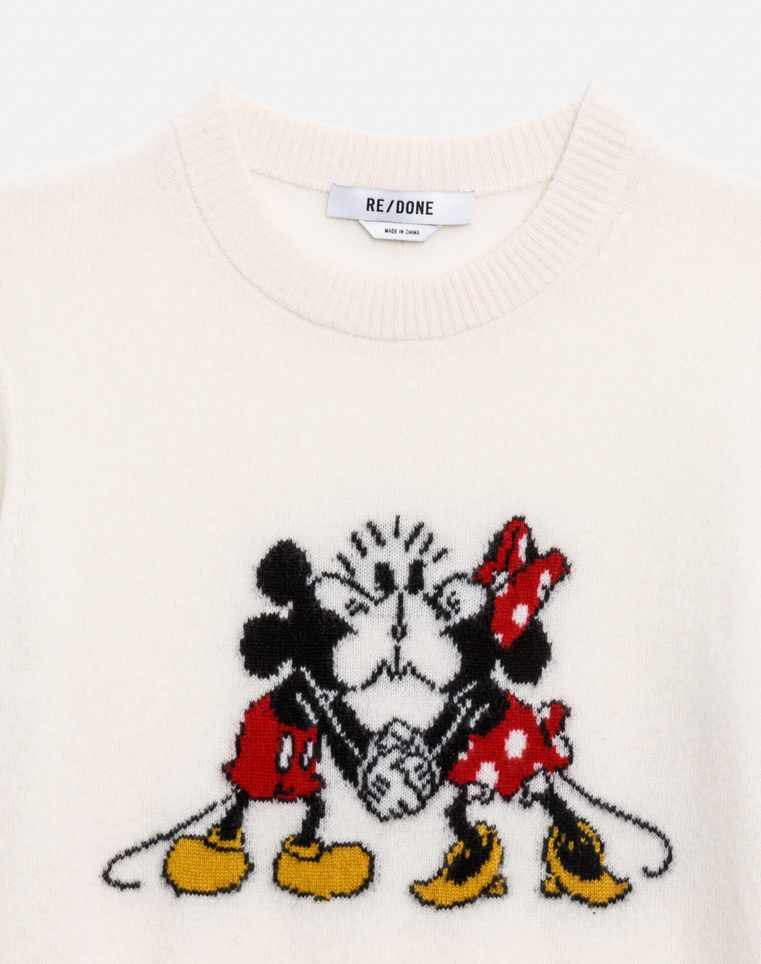 Cashmere "Mickey Mouse" Crewneck - Ivory Multi