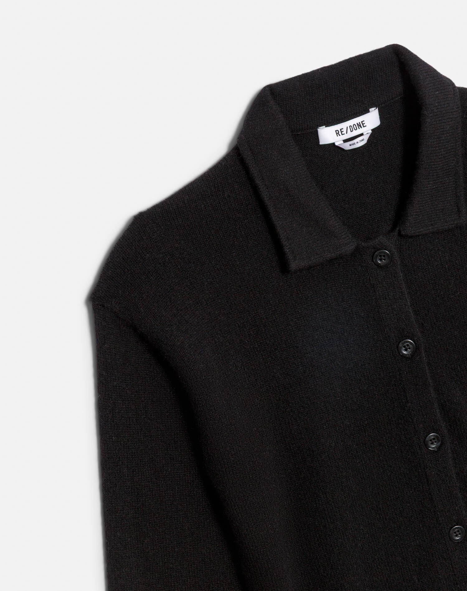 The Loose Polo Cardigan - Black