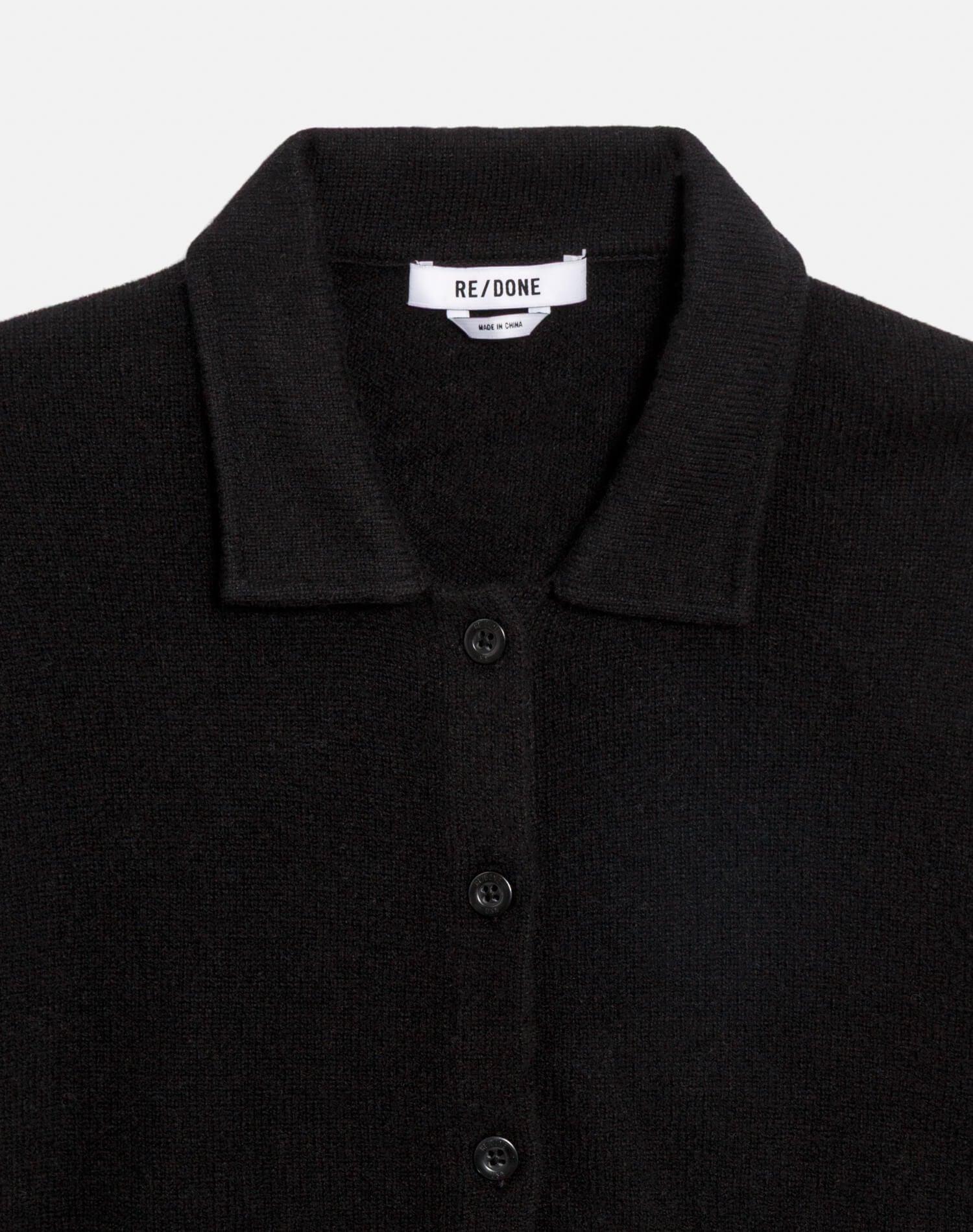 The Loose Polo Cardigan - Black