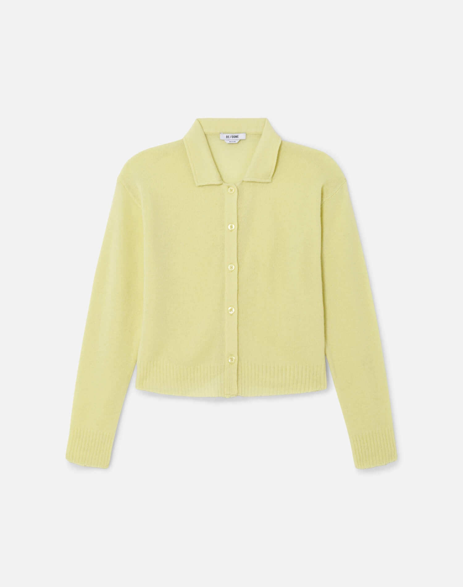 The Loose Polo Cardigan - Limeade