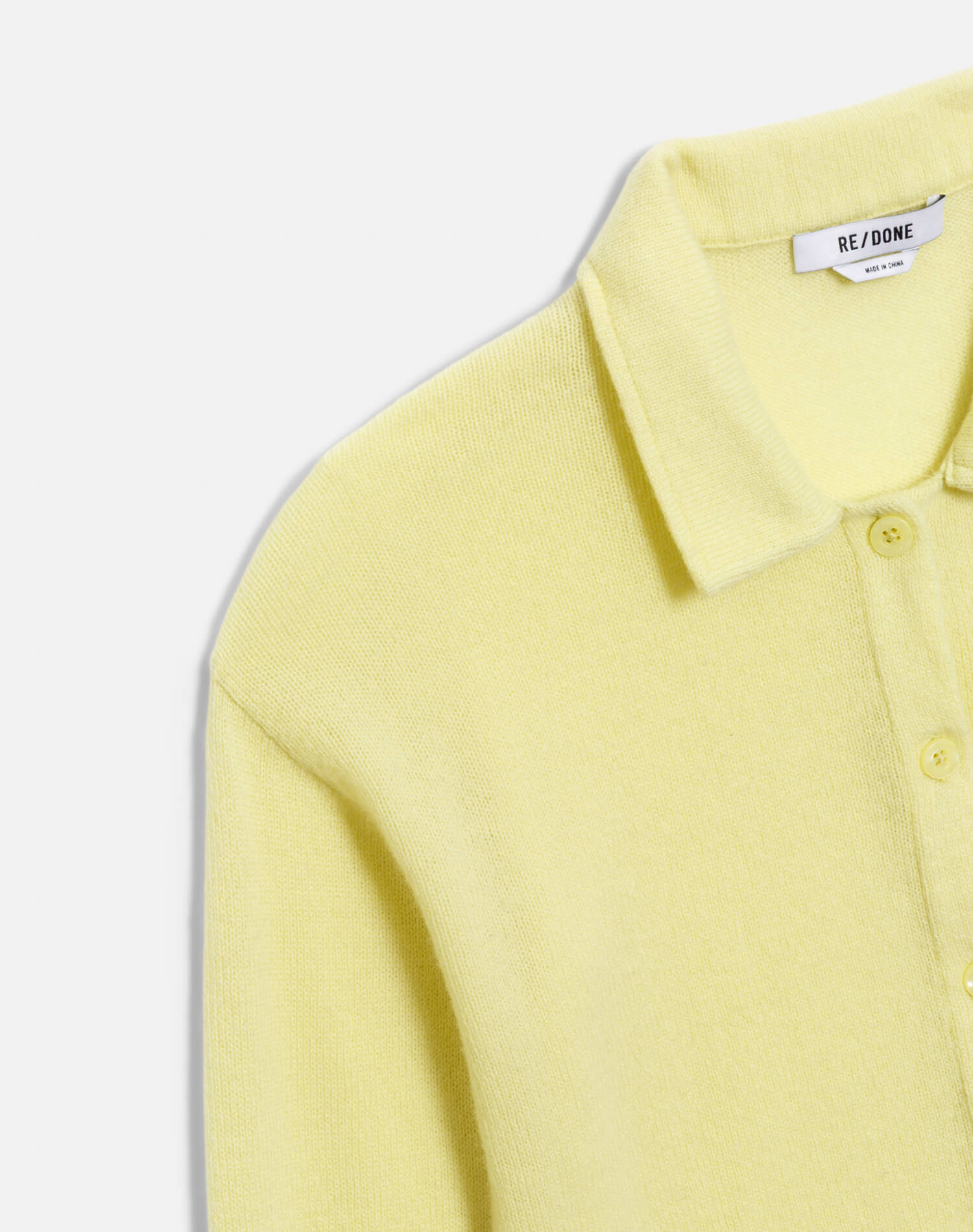 The Loose Polo Cardigan - Limeade