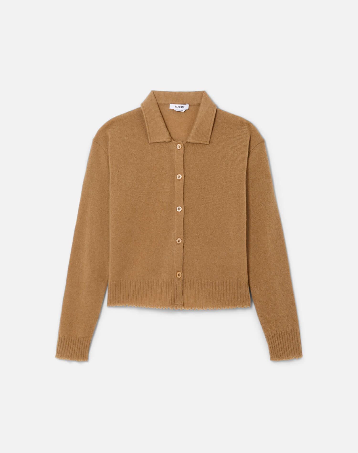 The Loose Polo Cardigan - Toffee