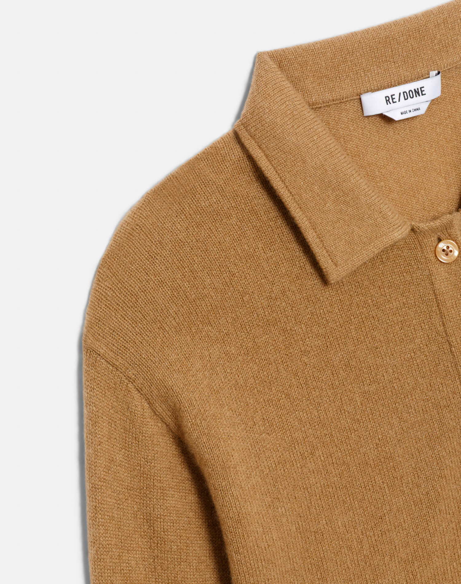 The Loose Polo Cardigan - Toffee
