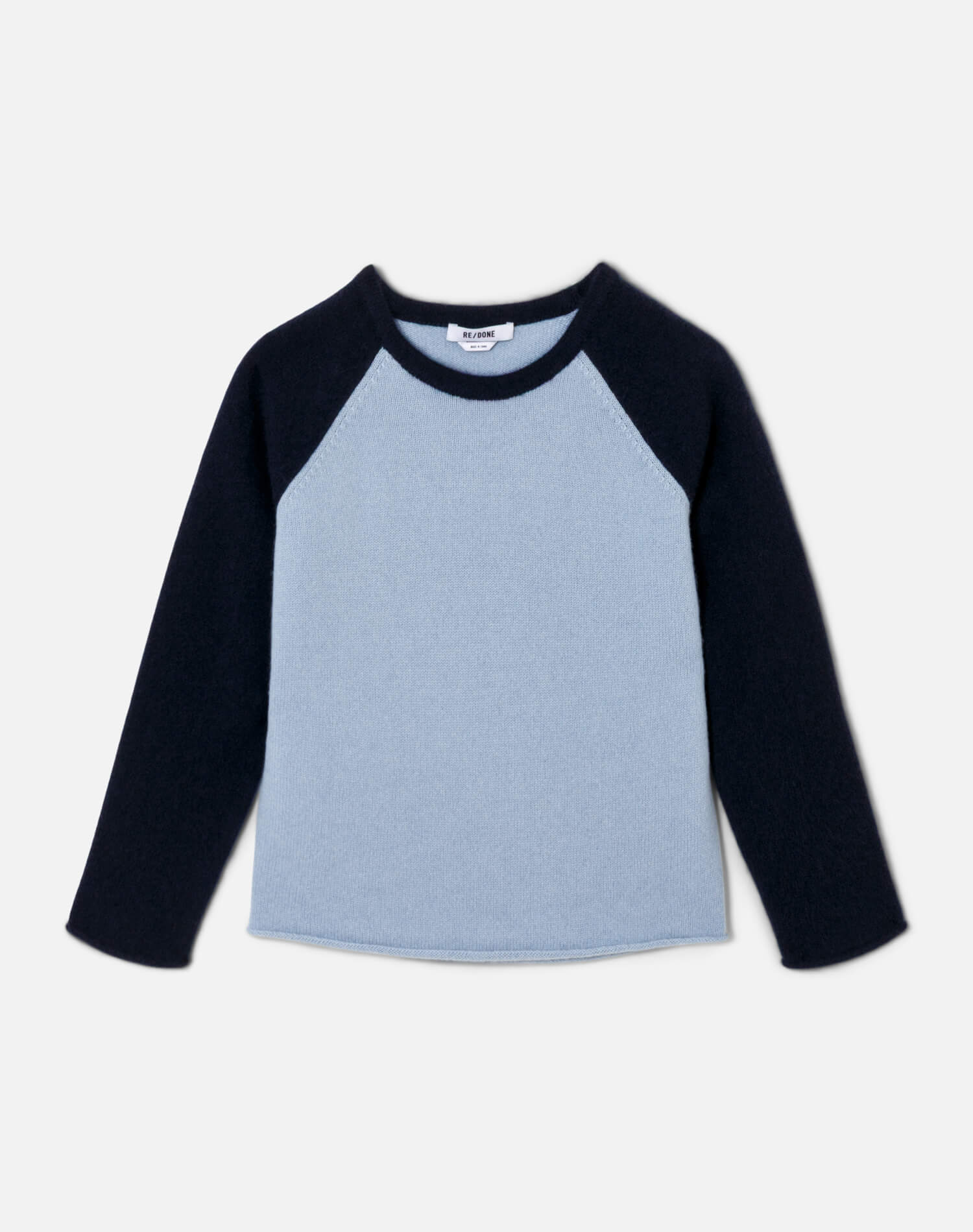 Shrunken Baseball Raglan - Bluebell/Navy