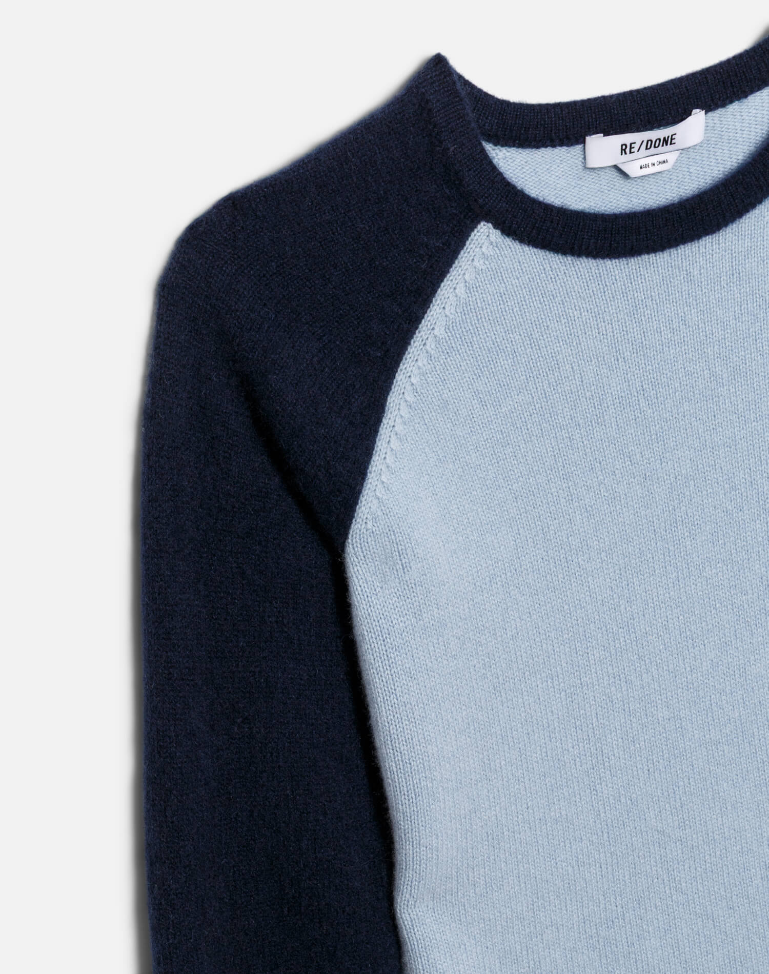 Shrunken Baseball Raglan - Bluebell/Navy