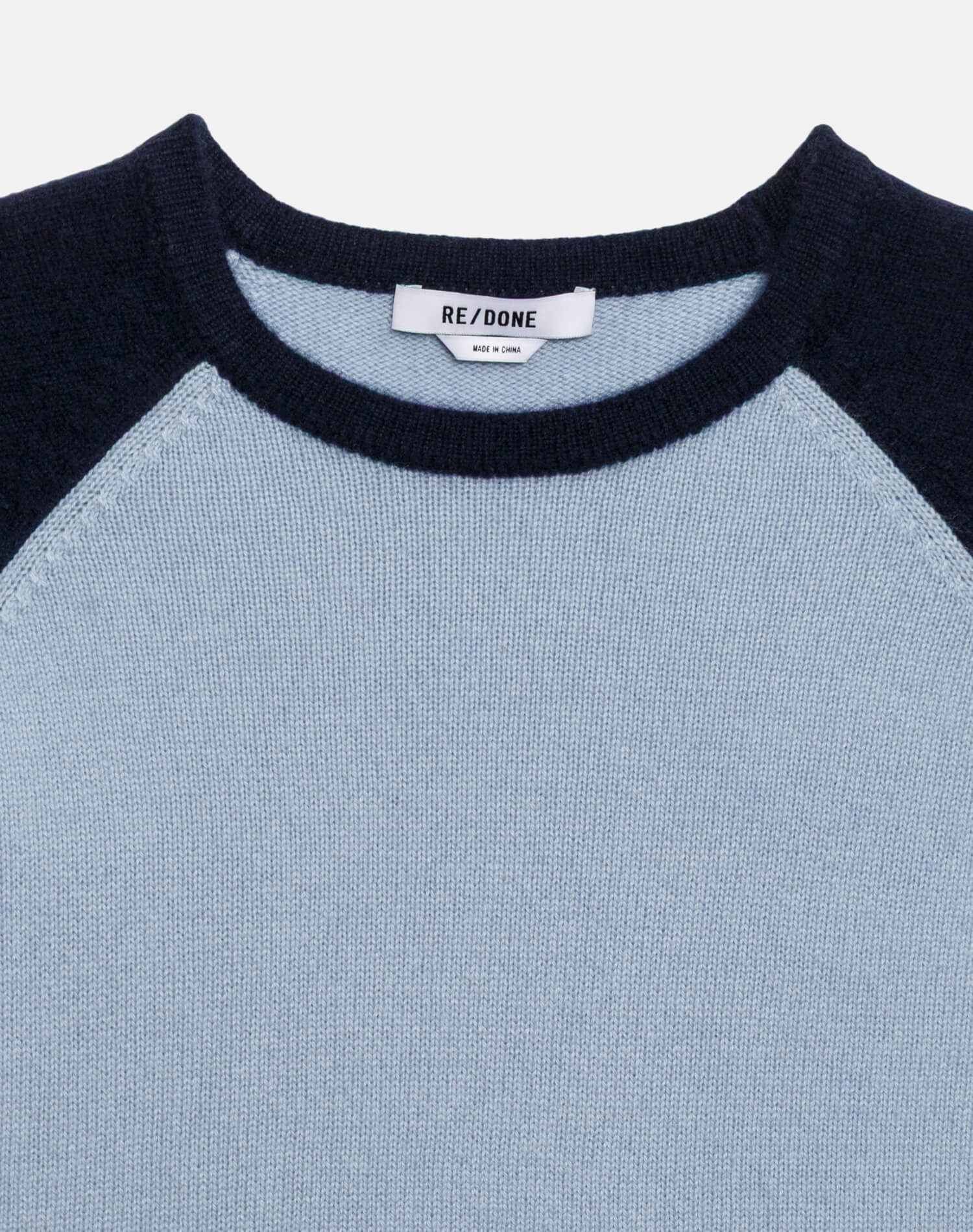 Shrunken Baseball Raglan - Bluebell/Navy