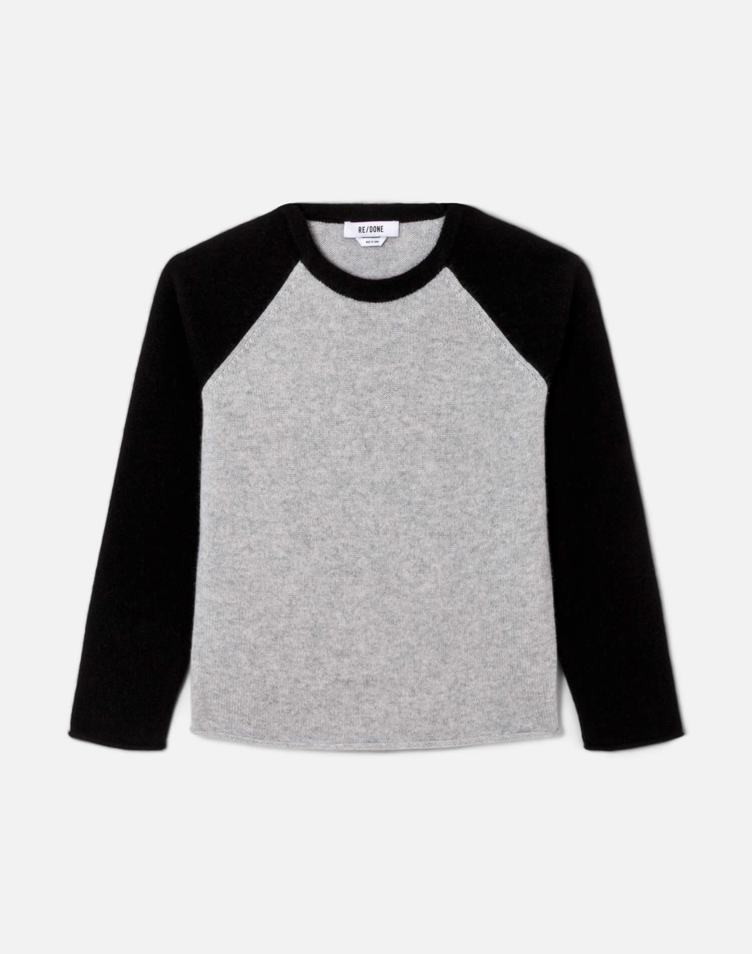Shrunken Baseball Raglan - Light Heather Grey/Black