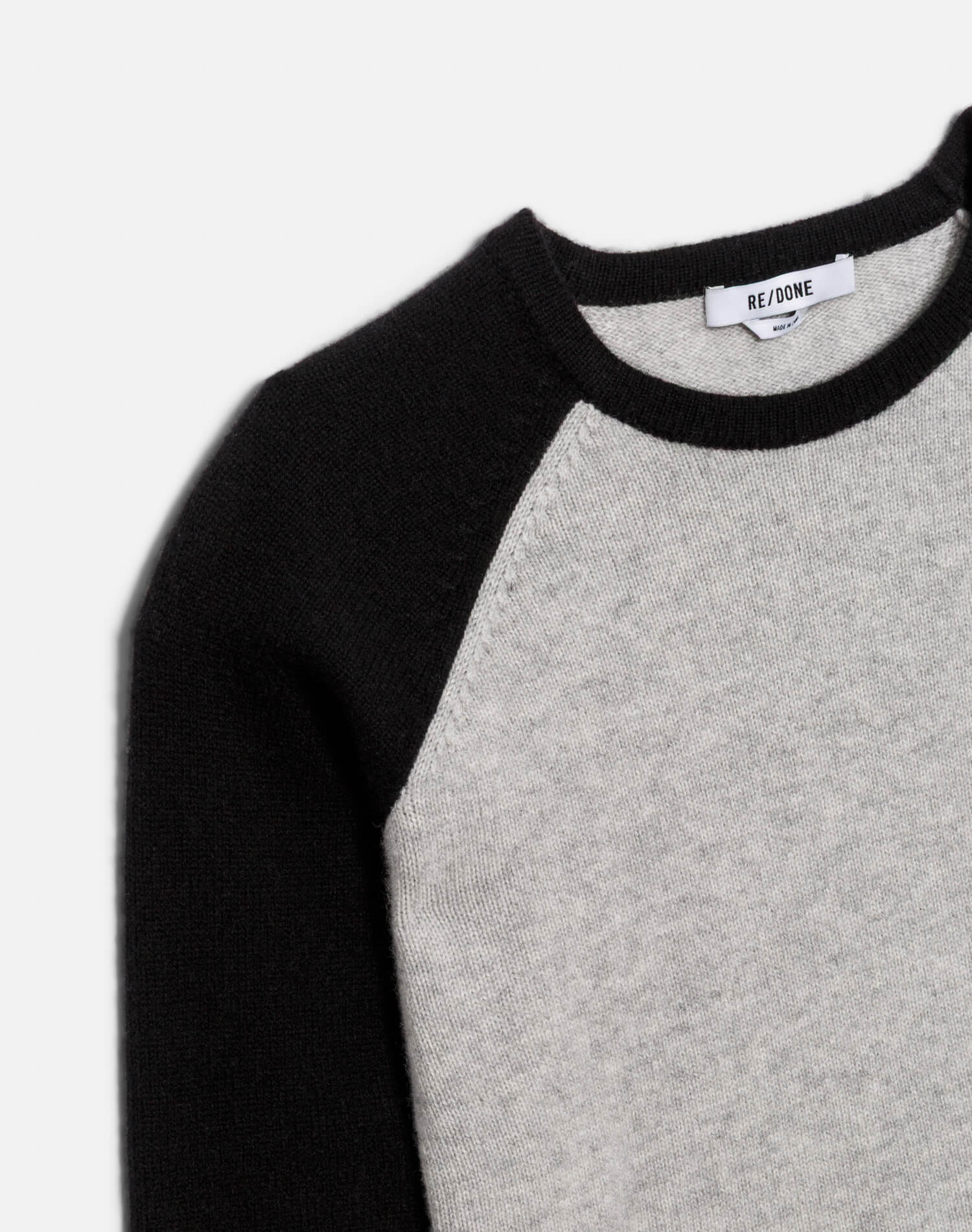 Shrunken Baseball Raglan - Light Heather Grey/Black