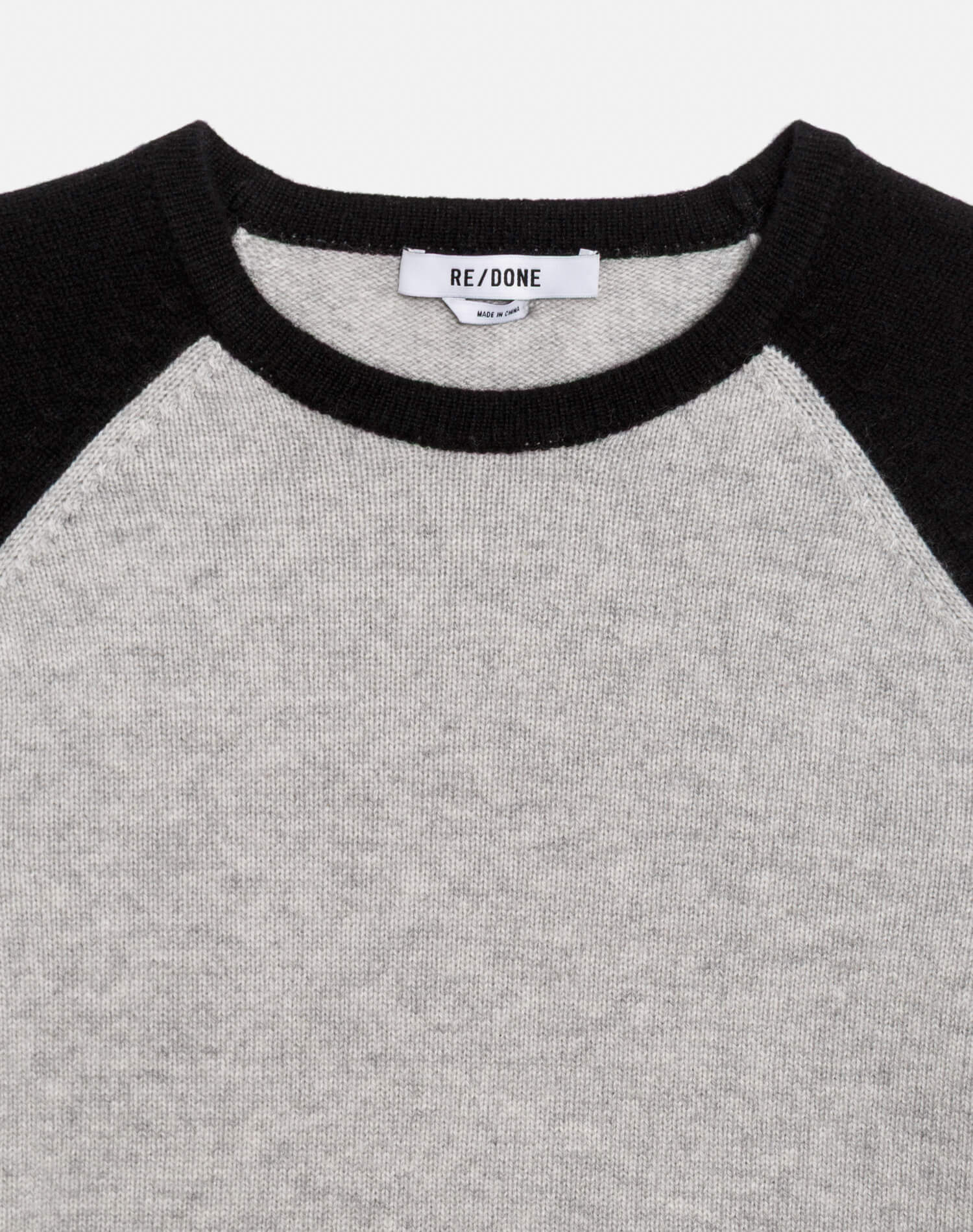 Shrunken Baseball Raglan - Light Heather Grey/Black