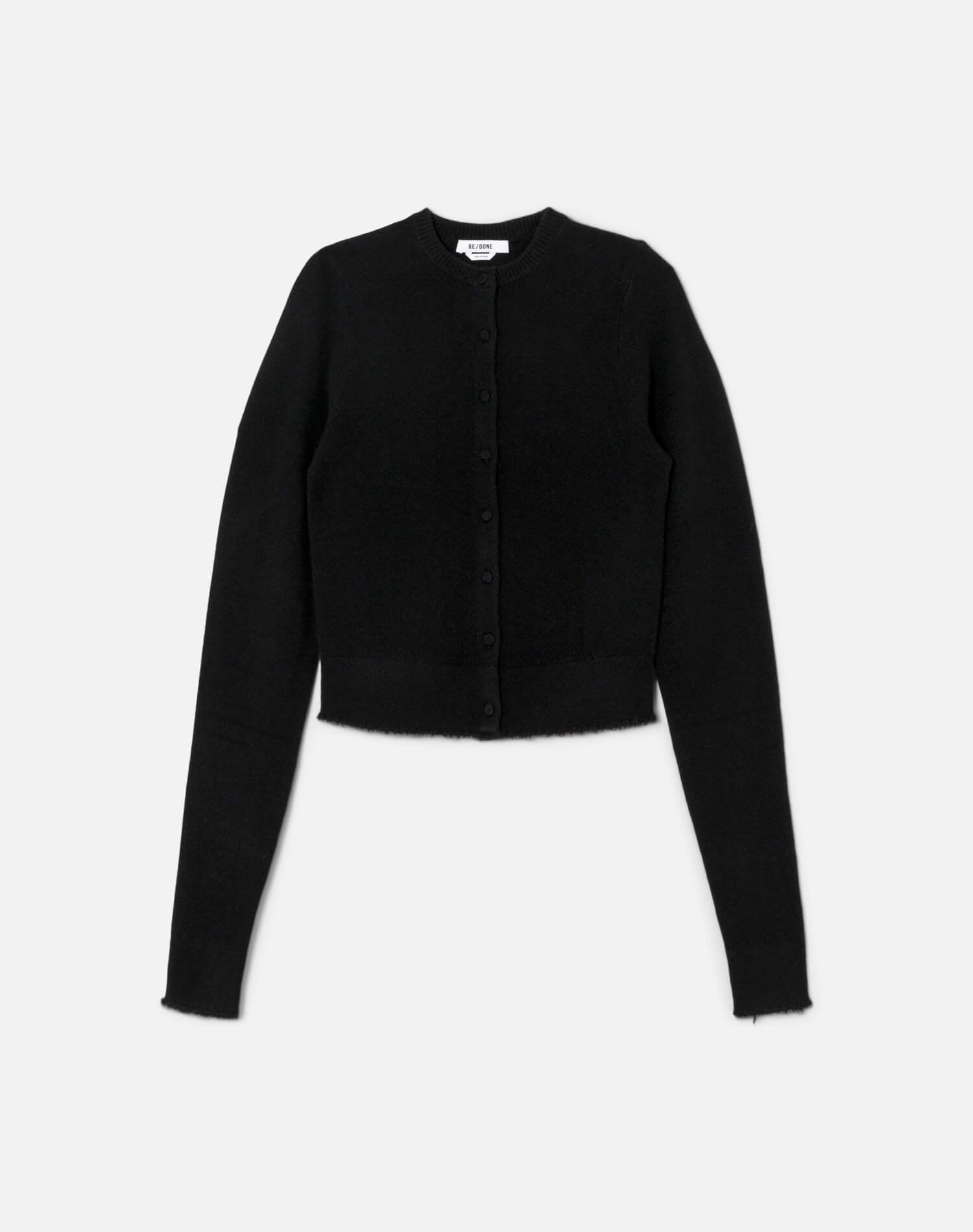 Cashmere Crewneck Cardigan Black - Main Image