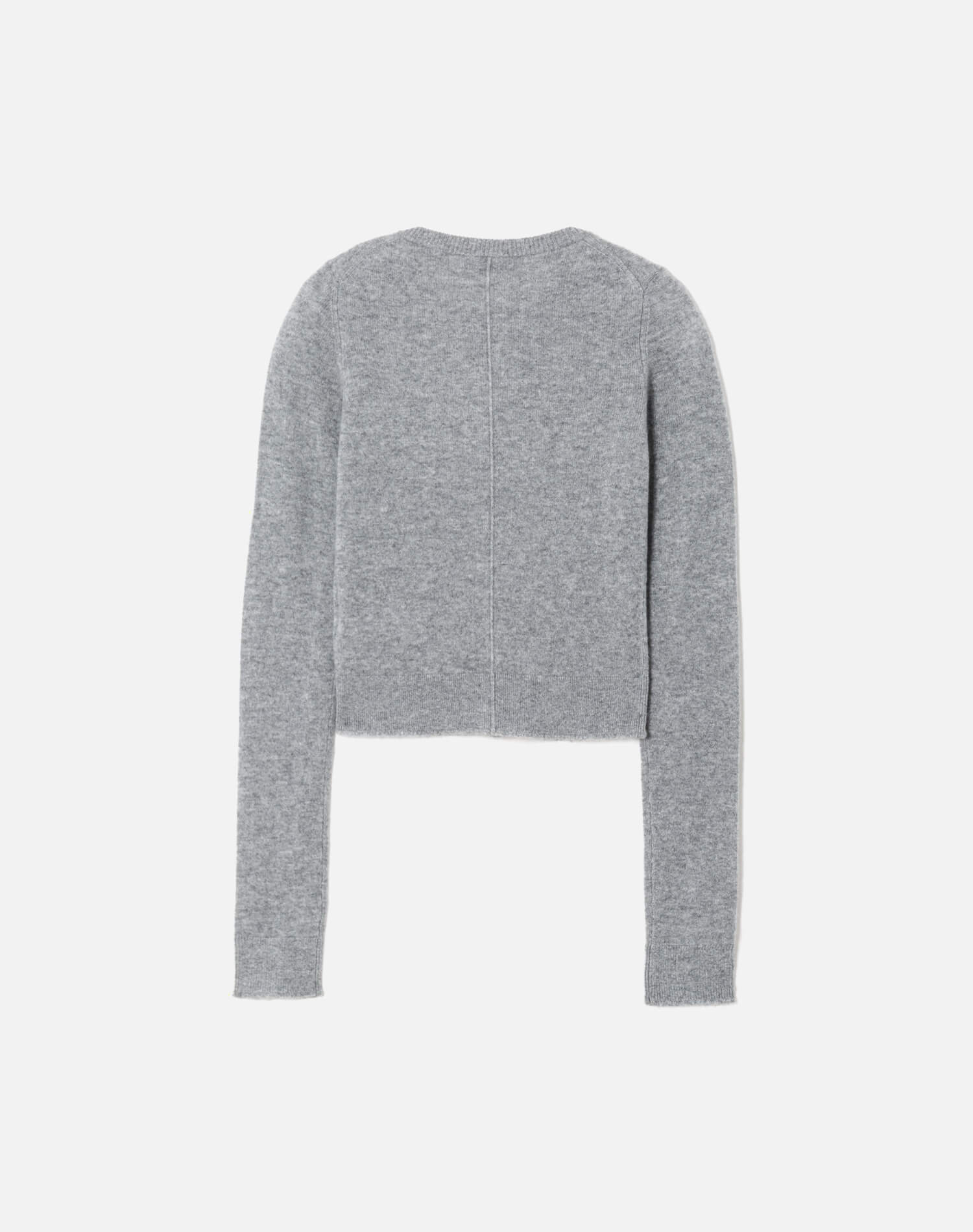 Cashmere Crewneck Cardigan - Grey Heather