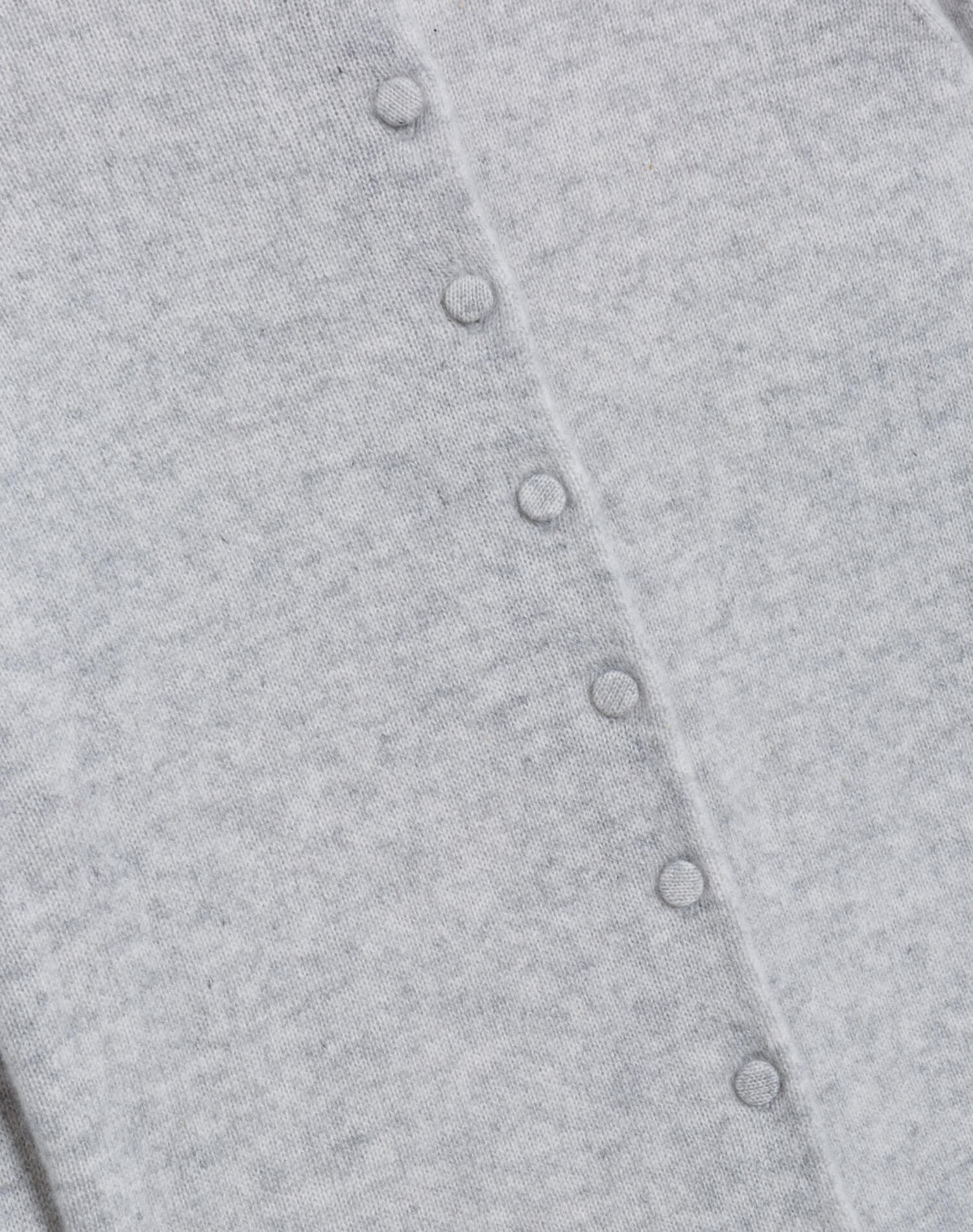 Cashmere Crewneck Cardigan - Light Heather Grey