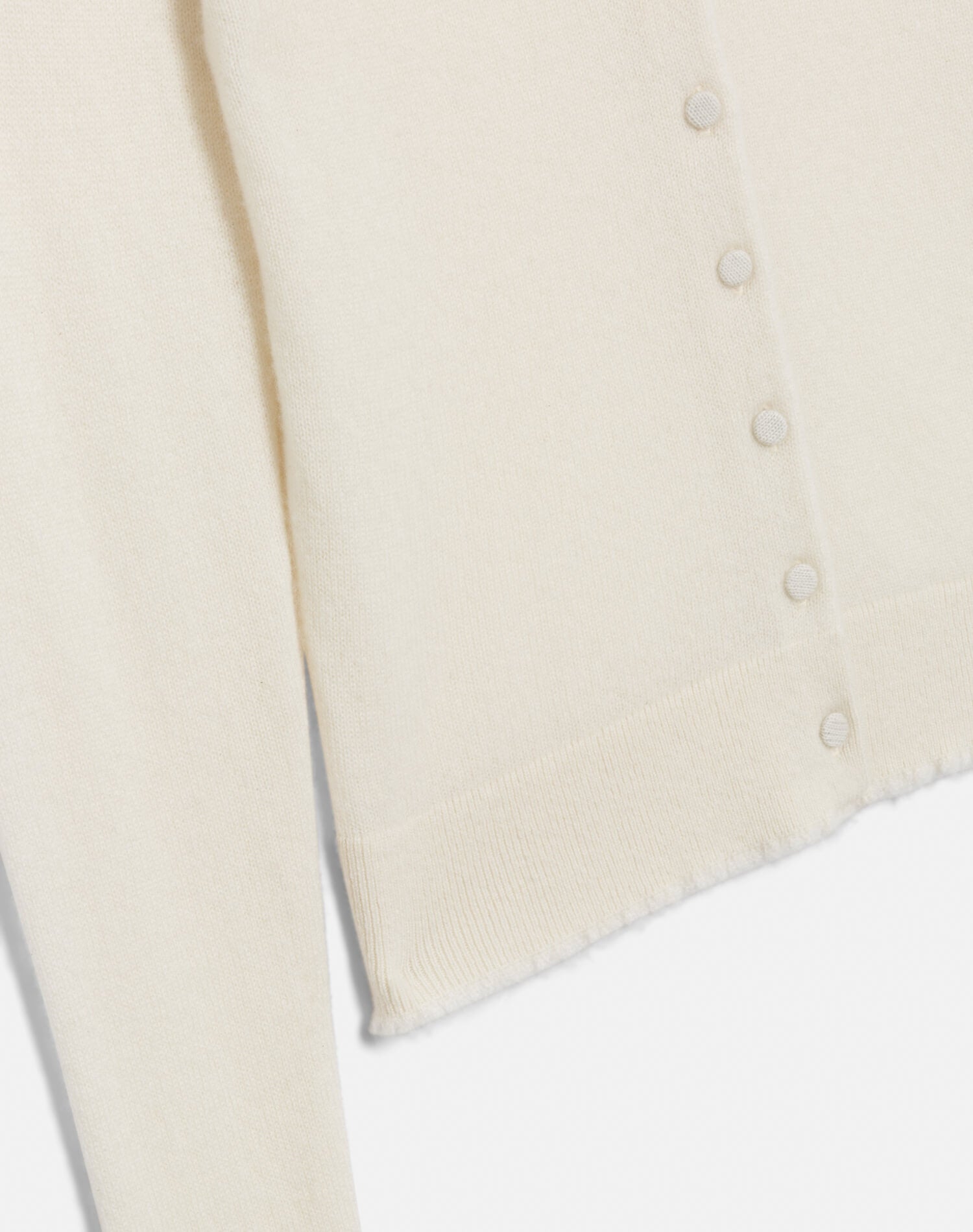 Cashmere Crewneck Cardigan - Ivory