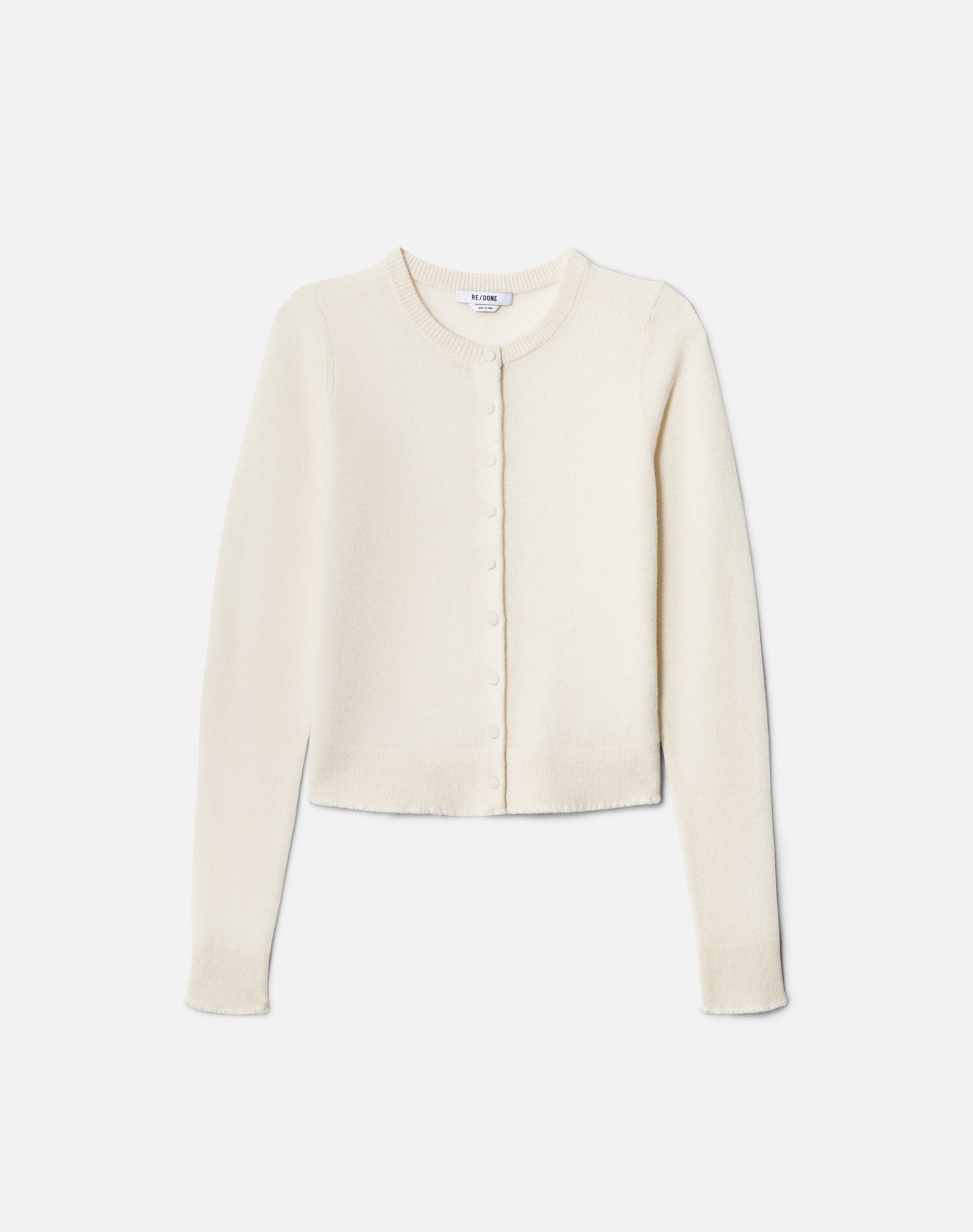 Cashmere Crewneck Cardigan - Ivory